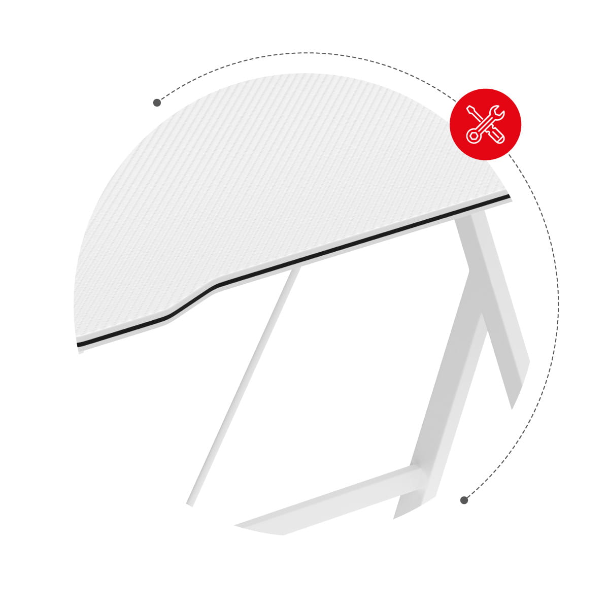 Huzaro Hero 1.4 White gamingbureau, 100 cm