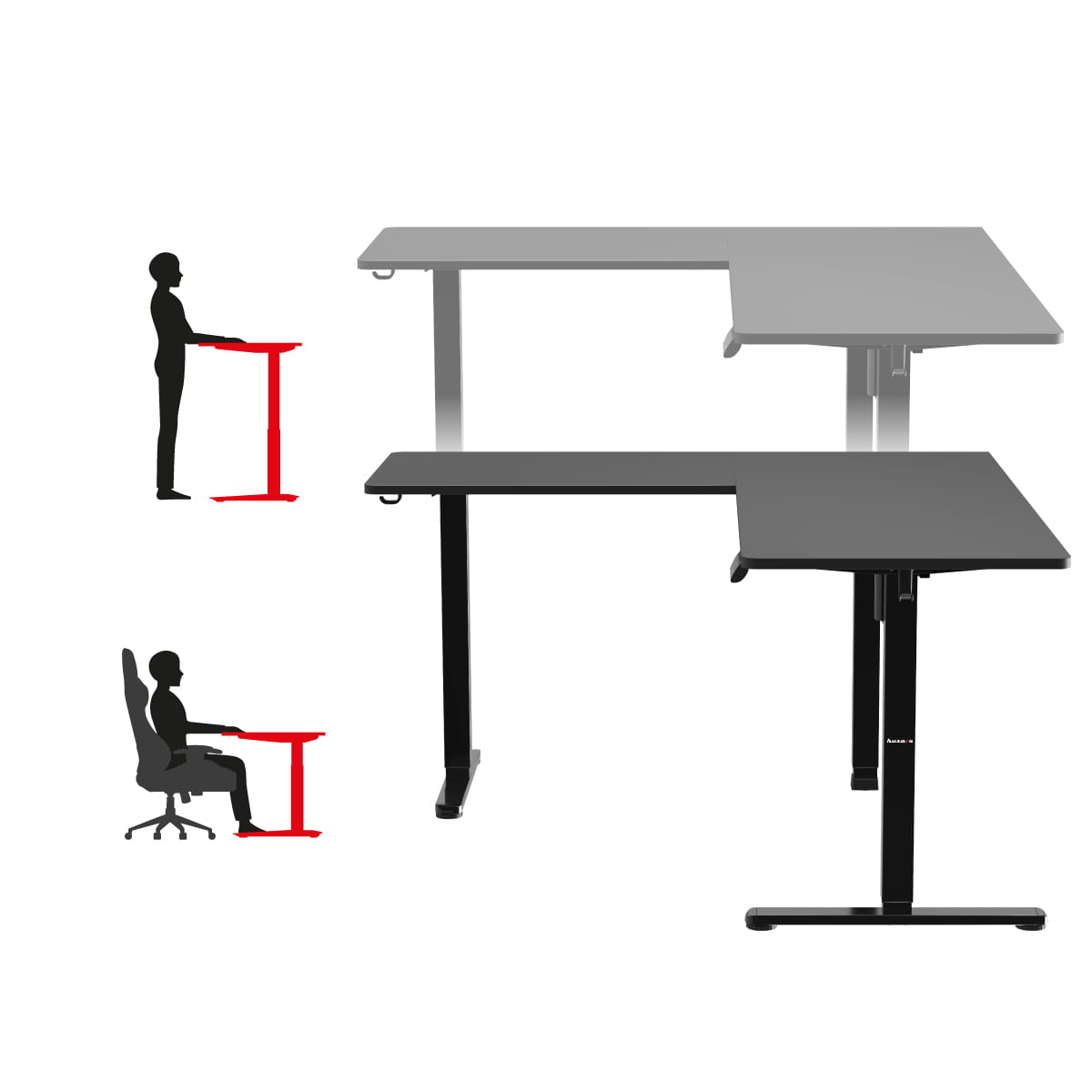 Huzaro Hero 9.5 elektrisch hoekbureau, 160 cm