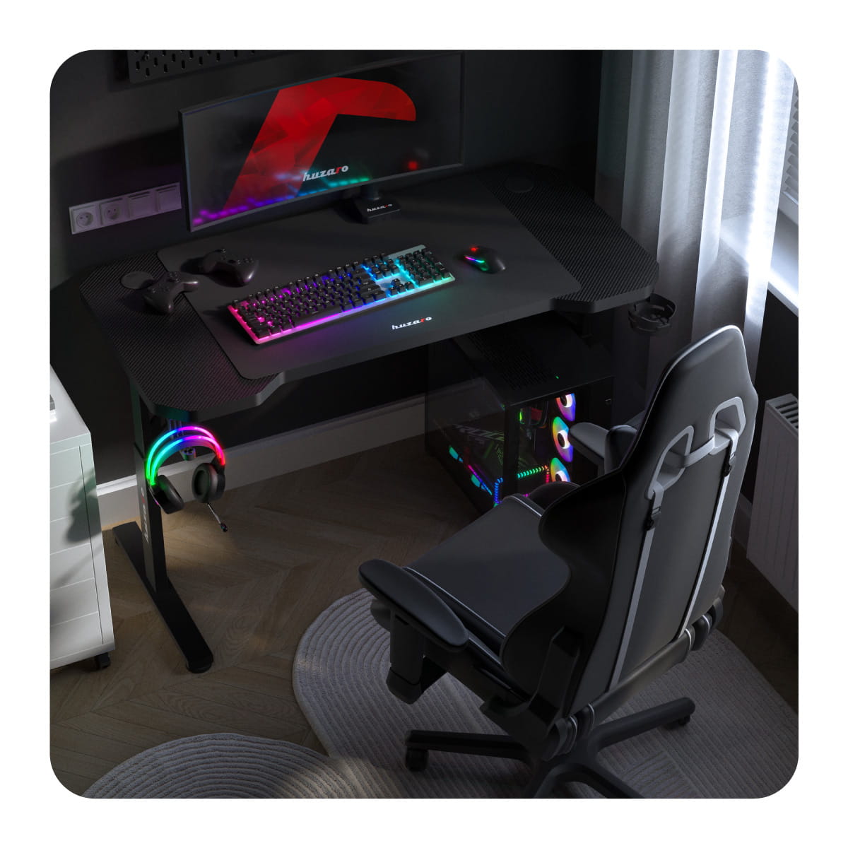 Huzaro Hero 2.6 Black gamingbureau, 120 cm