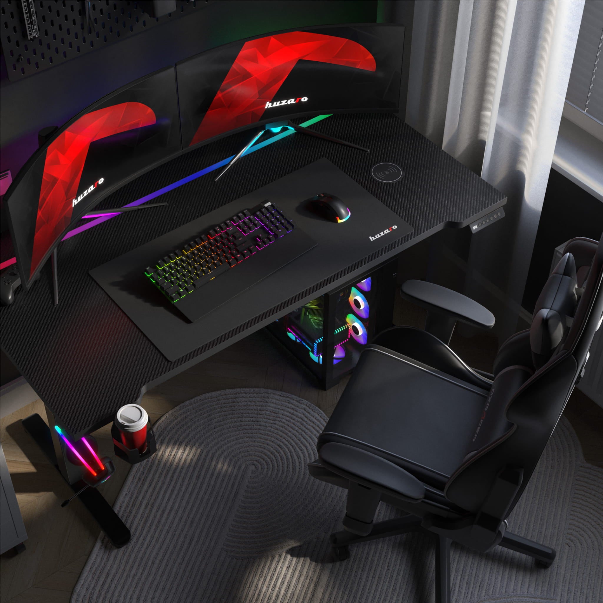 Huzaro Hero 8.7 RGB LED elektrisch bureau, 140 cm