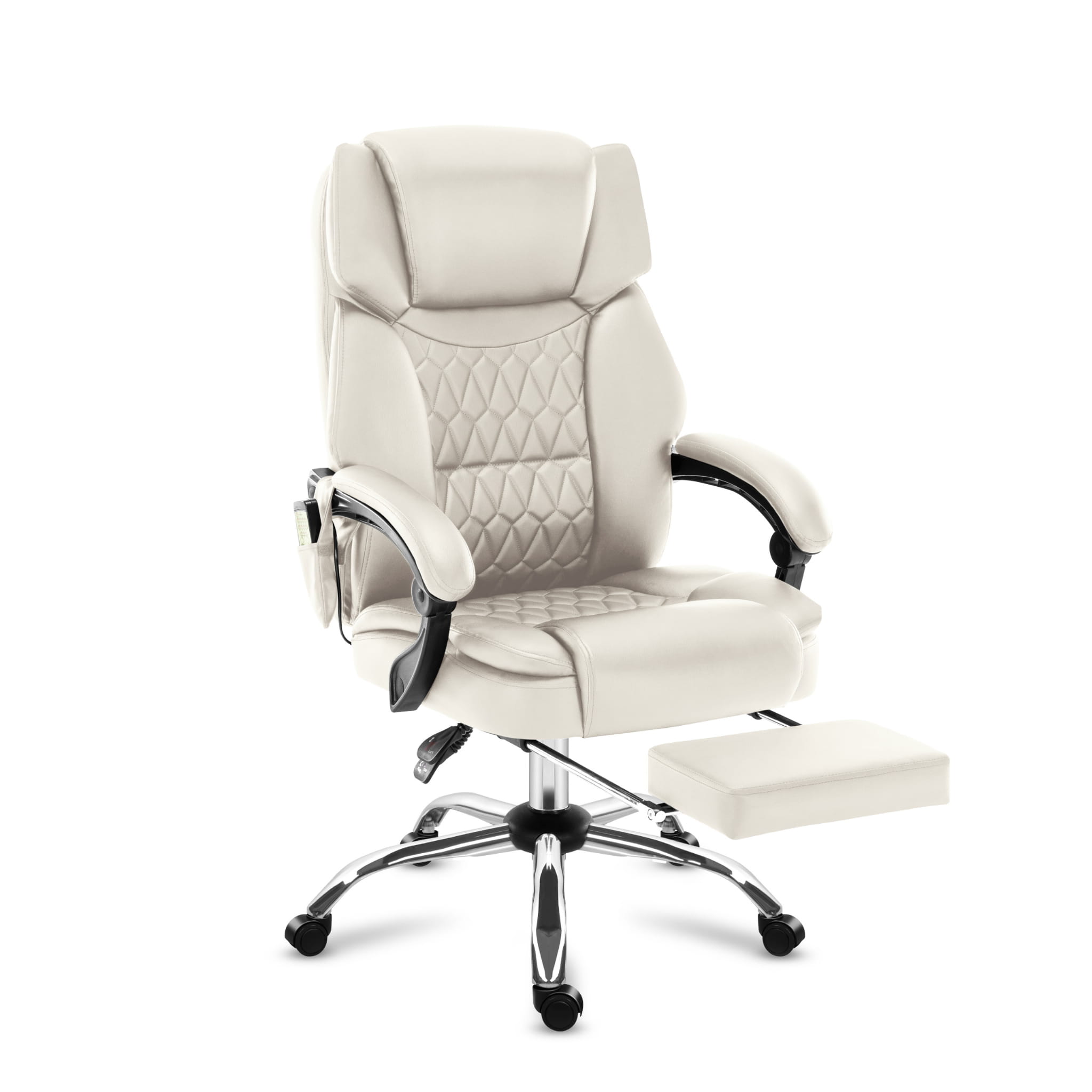 Mark Adler Boss 6.0 Beige bureaustoel met massagefunctie en voetensteun