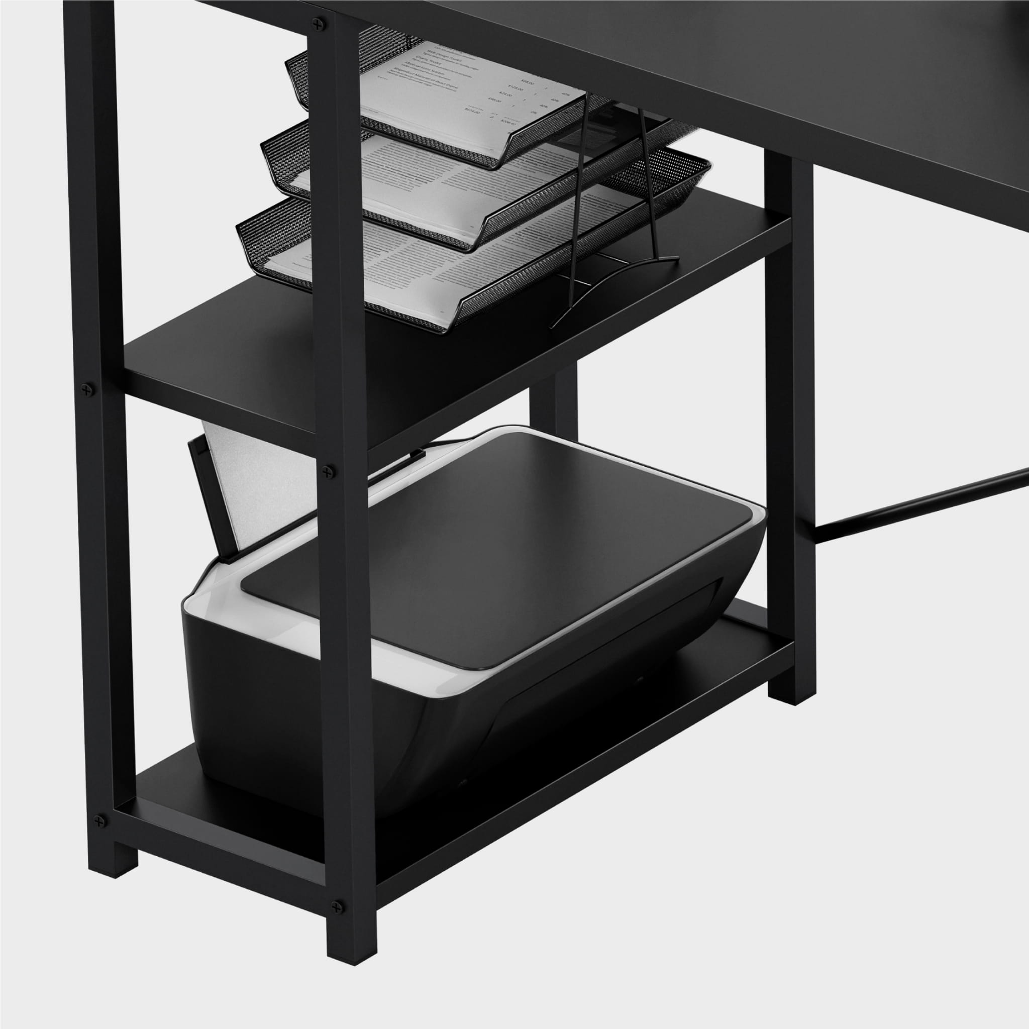 Hoekbureau met planken Mark Adler Leader 5.9 Black 145 cm
