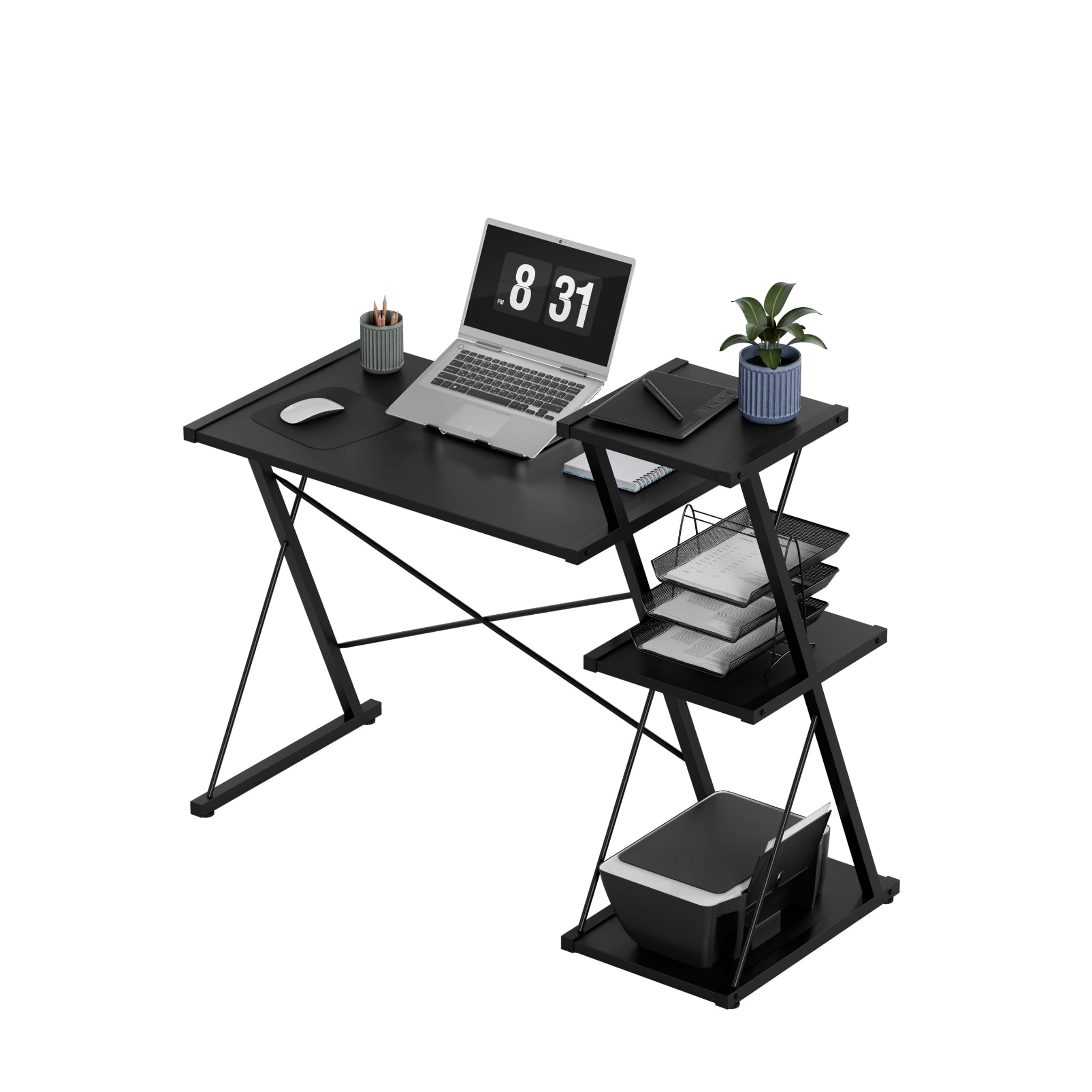 Bureau met planken Mark Adler Leader 3.5 Black 116 cm