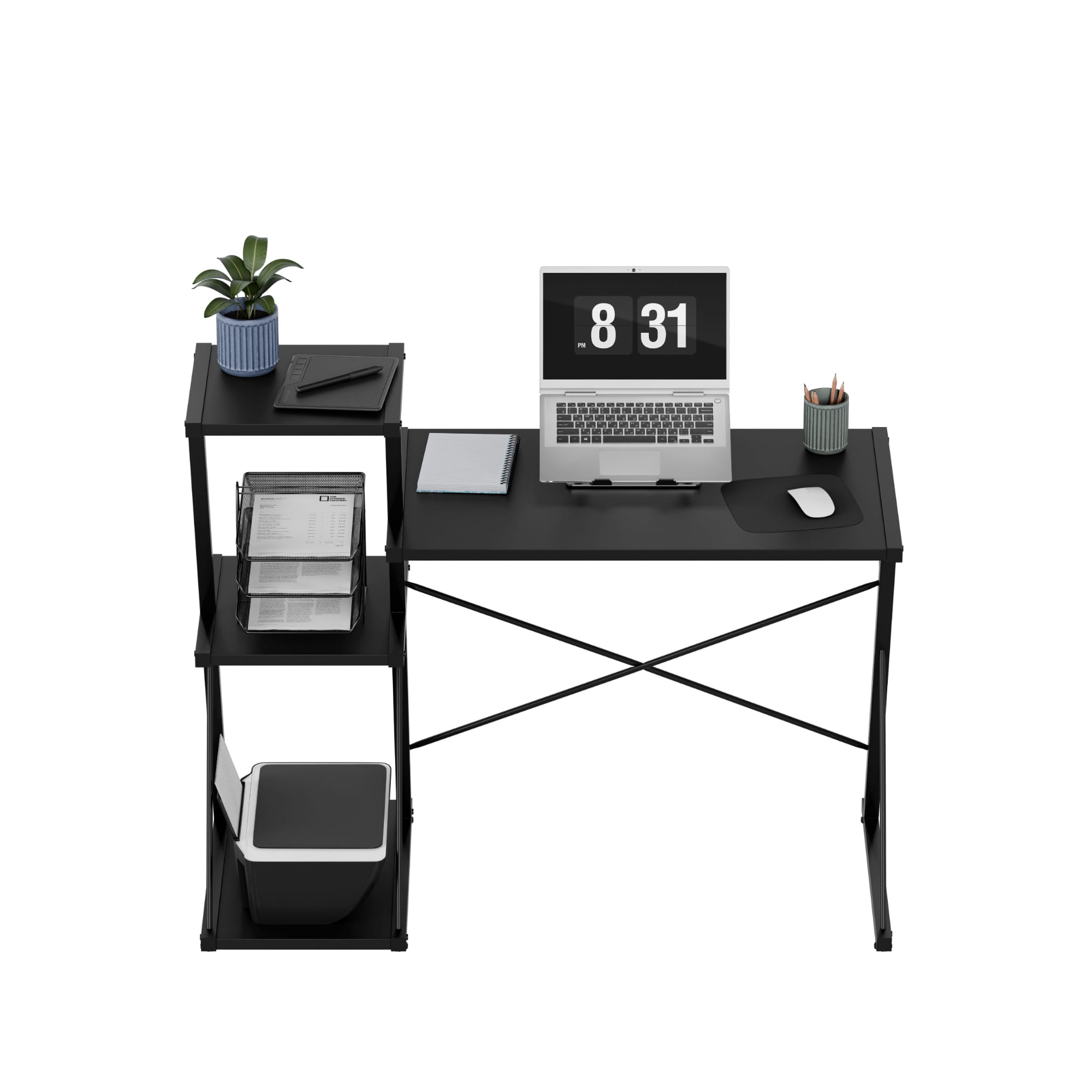 Bureau met planken Mark Adler Leader 3.5 Black 116 cm