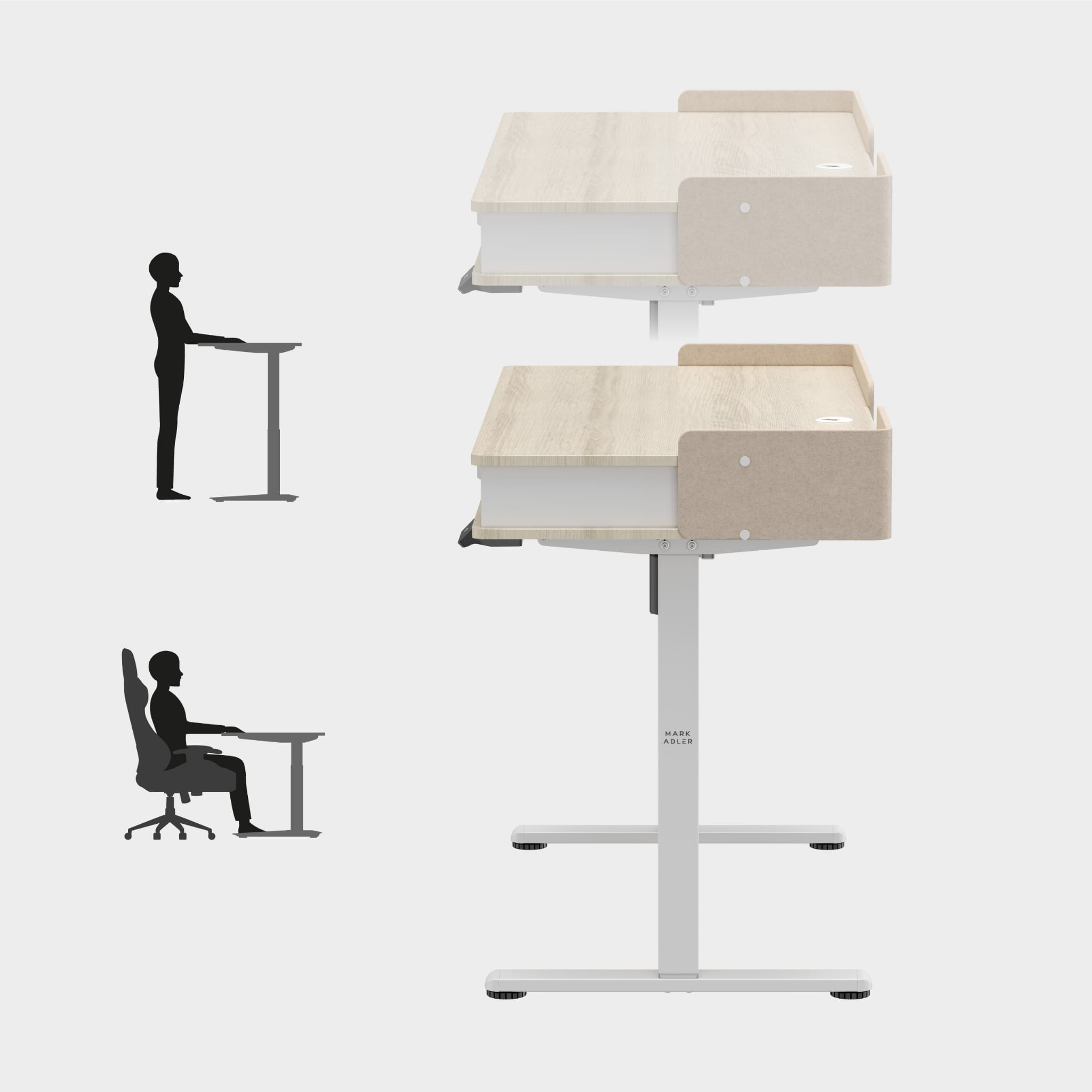 Mark Adler Leader 8.0 White elektrisch verstelbaar bureau, 120 cm