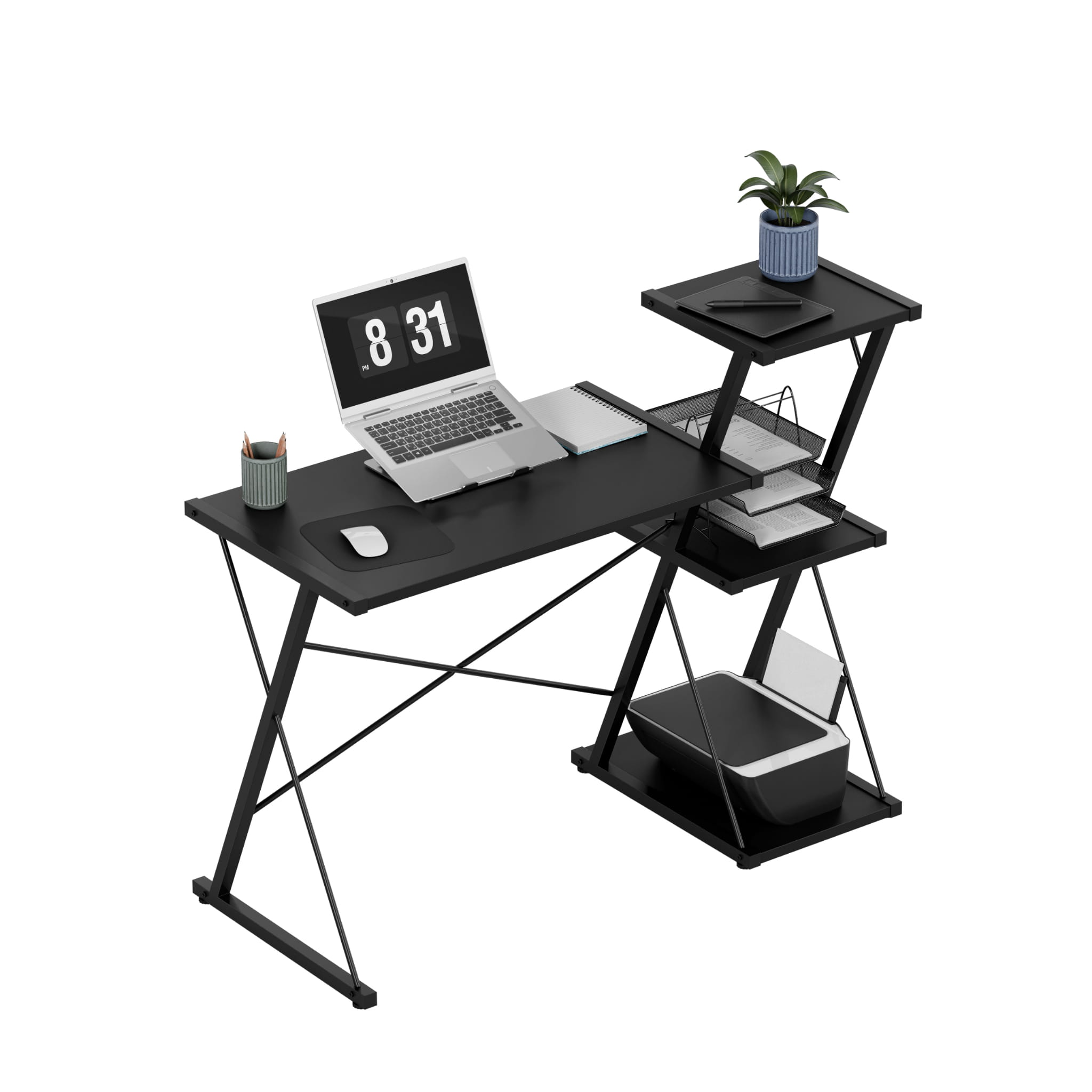 Bureau met planken Mark Adler Leader 3.5 Black 116 cm