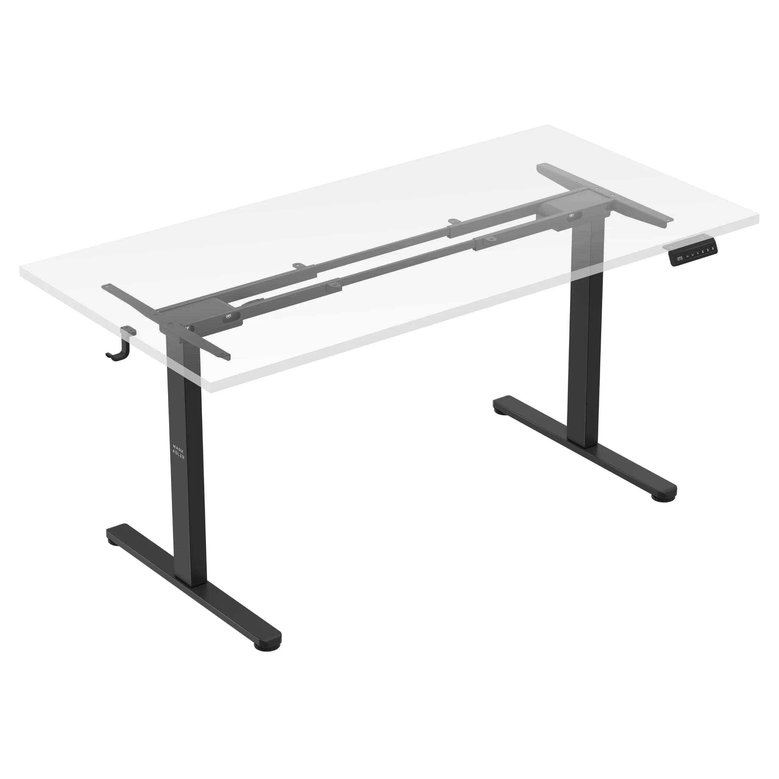 Mark Adler Xeno 4.5 Black elektrisch bureauframe met twee motoren, zwart