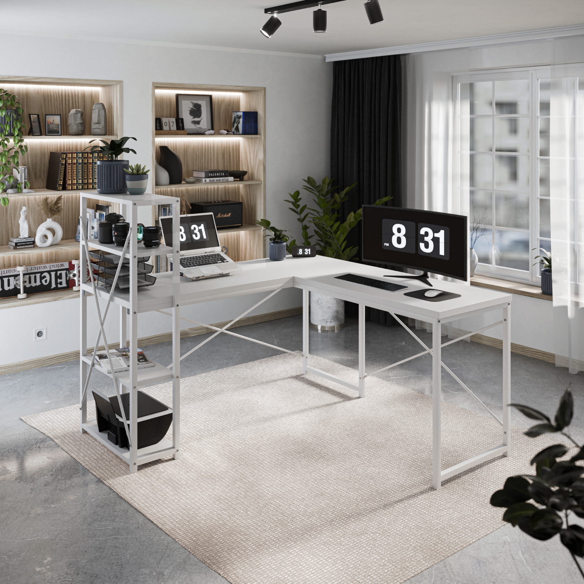 Hoekbureau met planken Mark Adler Leader 5.9 White 145 cm