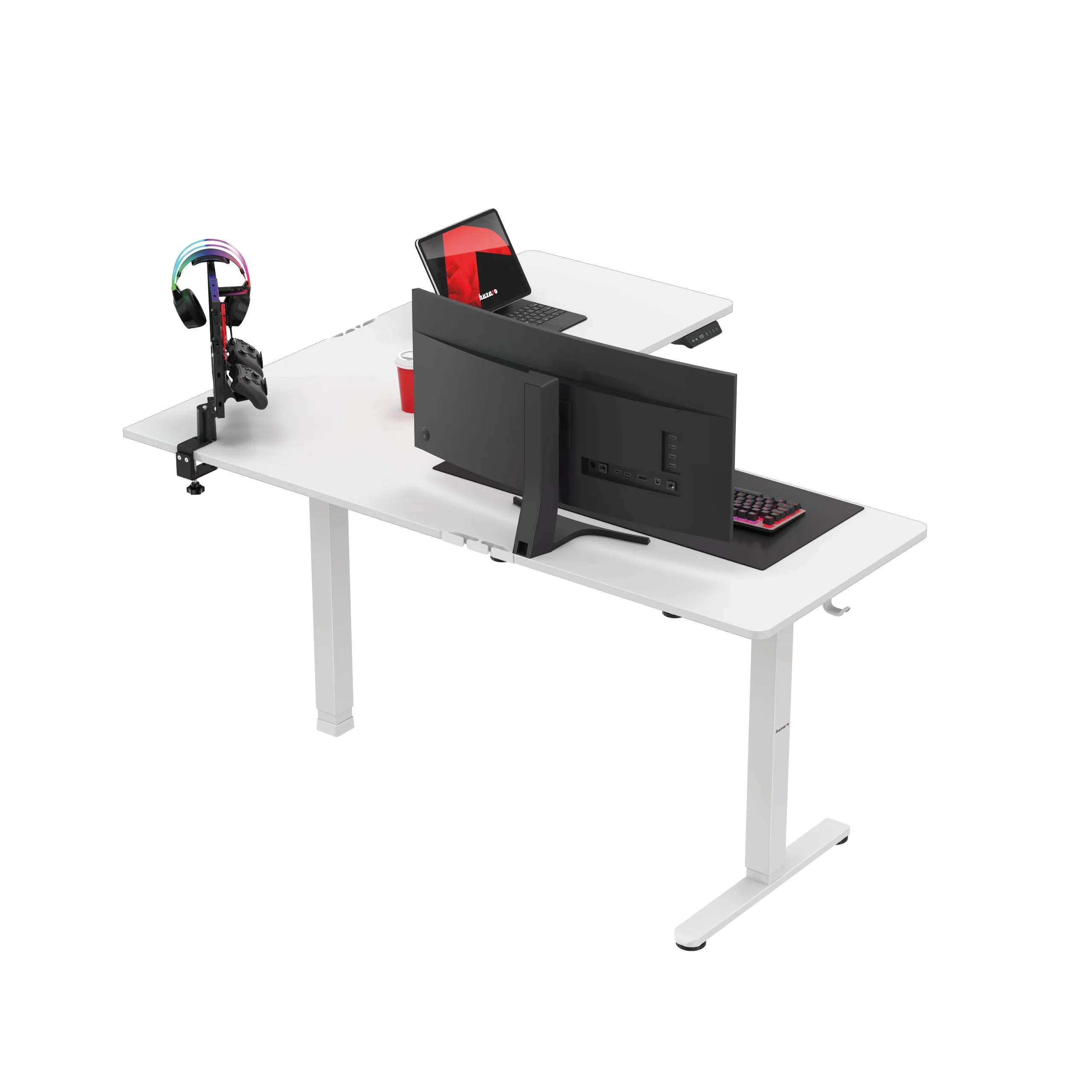 Huzaro Hero 9.5 White elektrisch hoekbureau, 160 cm