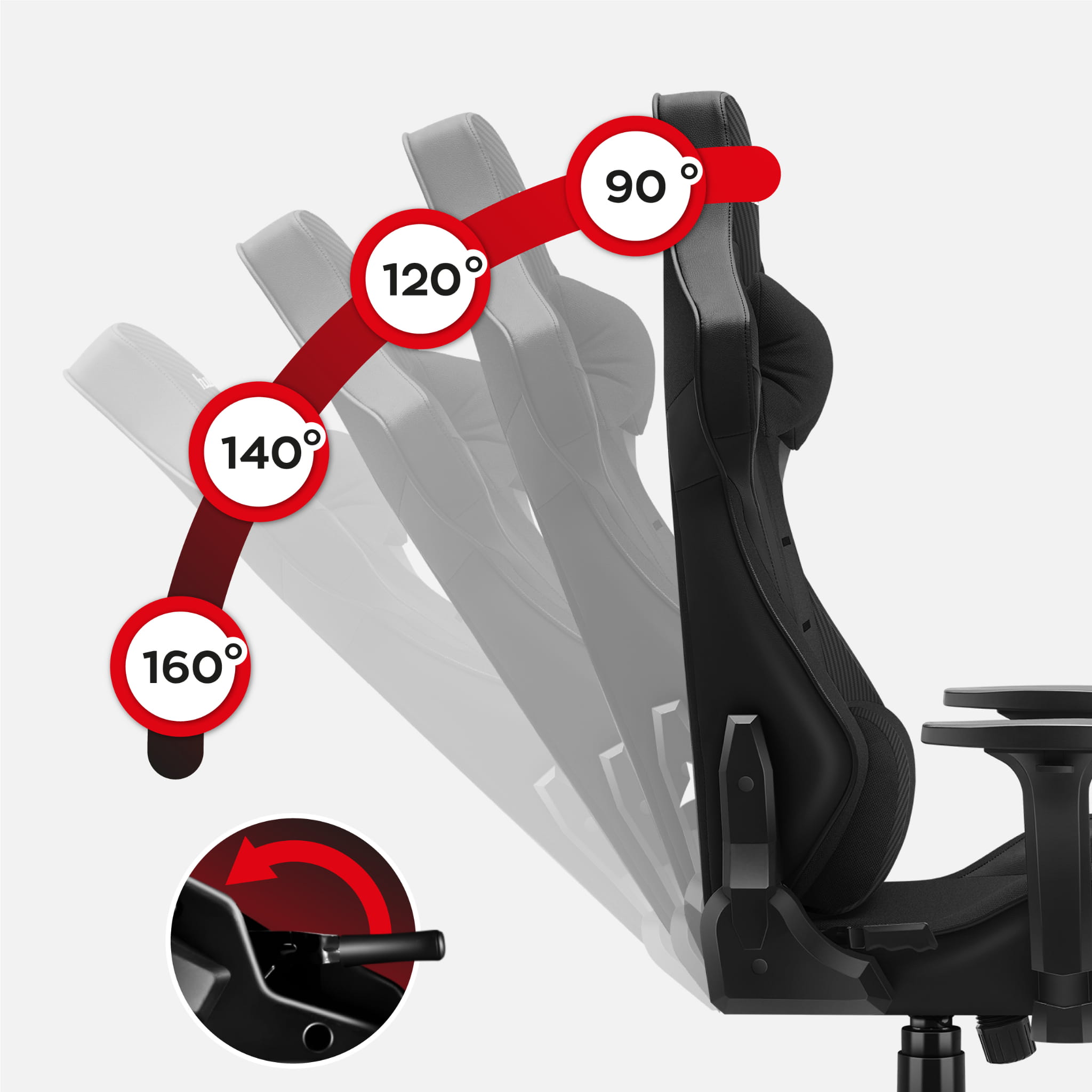 HUZARO FORCE 7.6 Black gamingstoel
