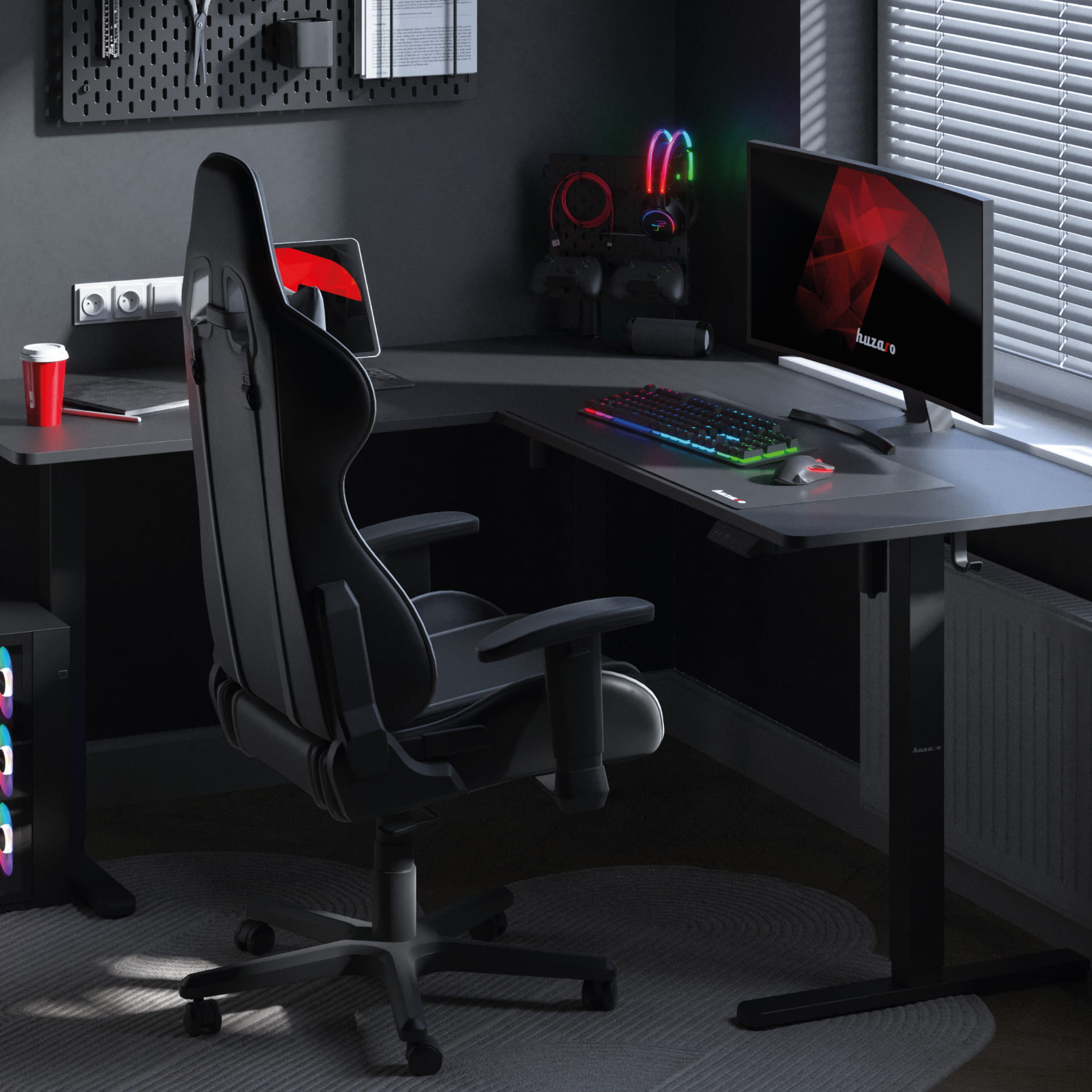 Huzaro Hero 9.5 elektrisch hoekbureau, 160 cm