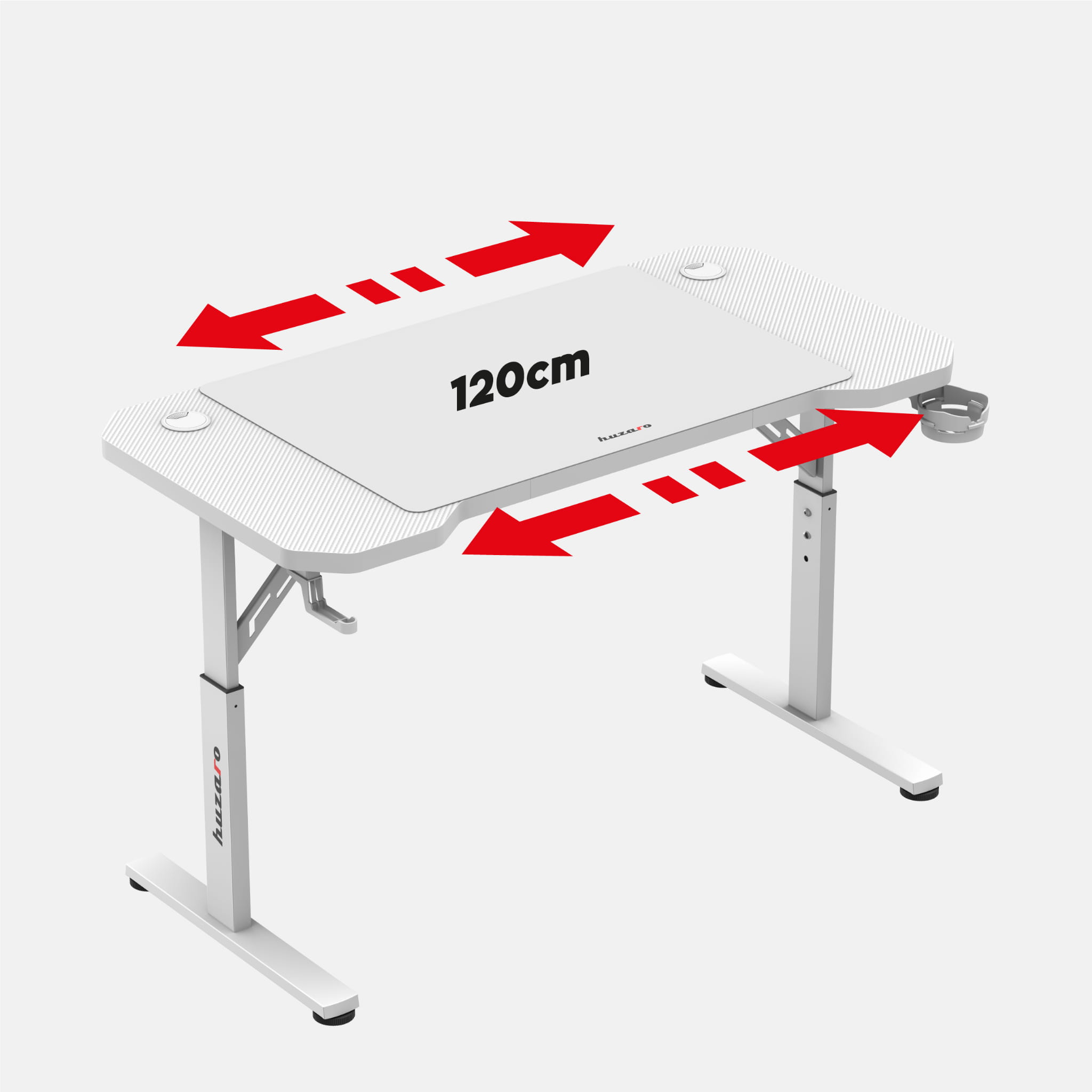 Huzaro Hero 2.6 White gamingbureau, 120 cm