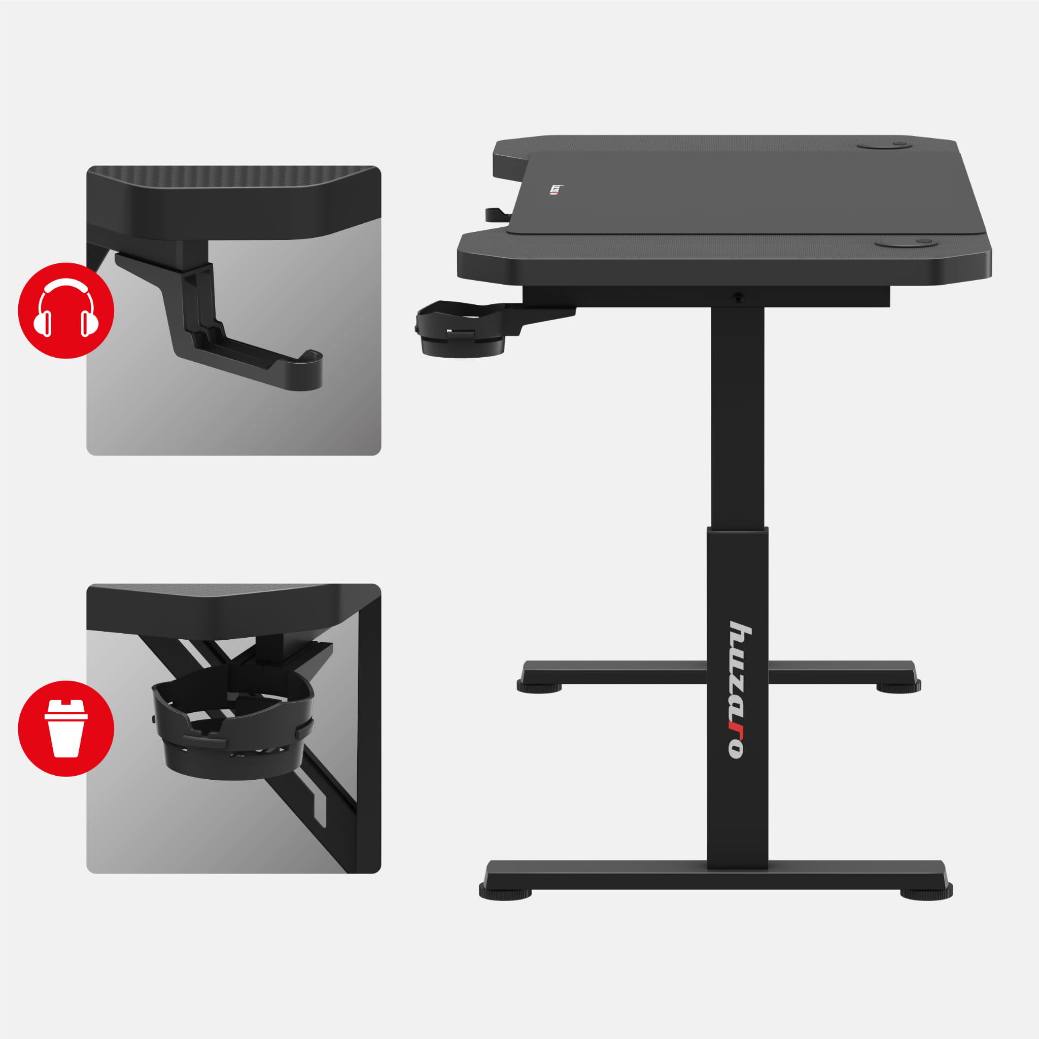 Huzaro Hero 2.6 Black gamingbureau, 120 cm