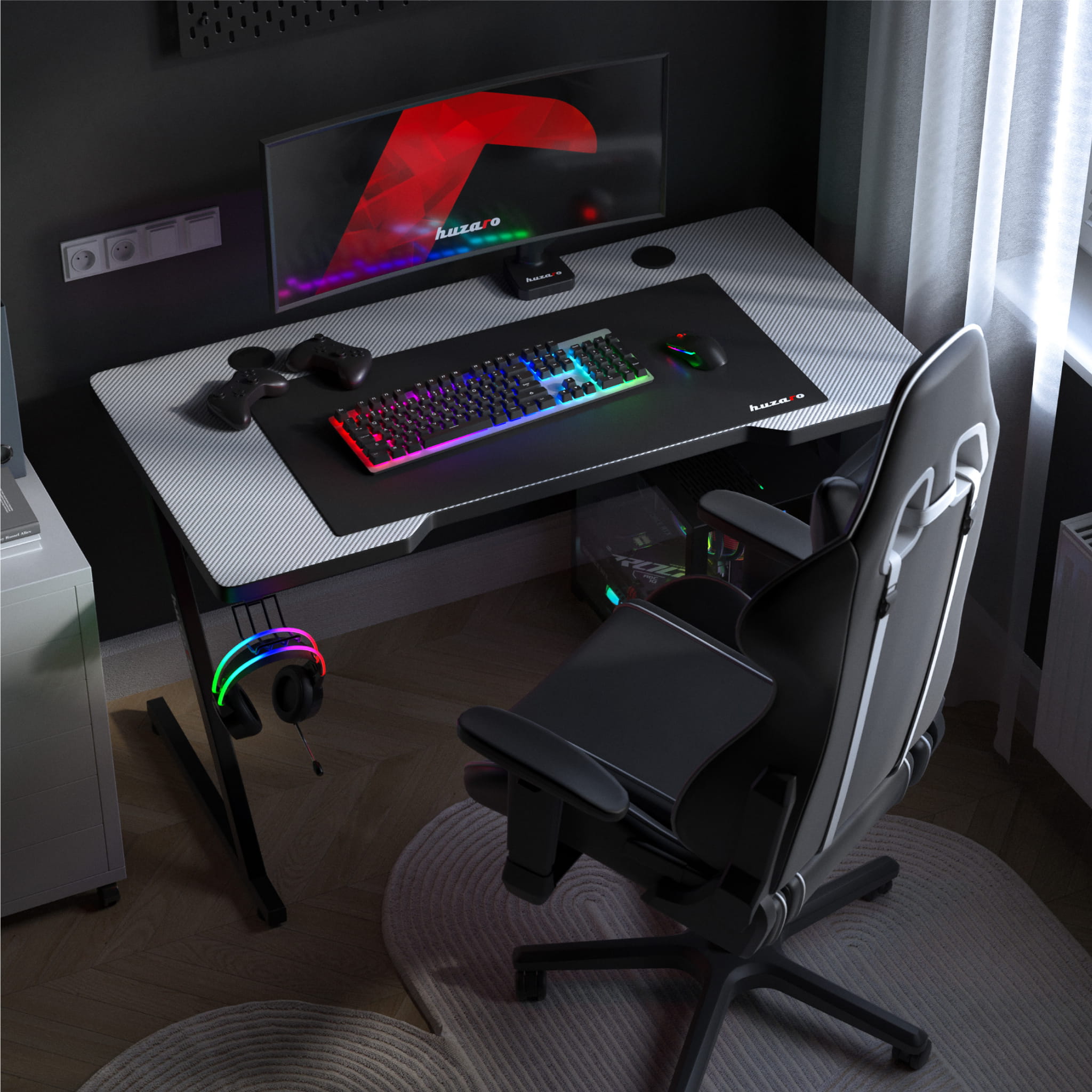 Huzaro Hero 2.5 White gamingbureau, 120 cm