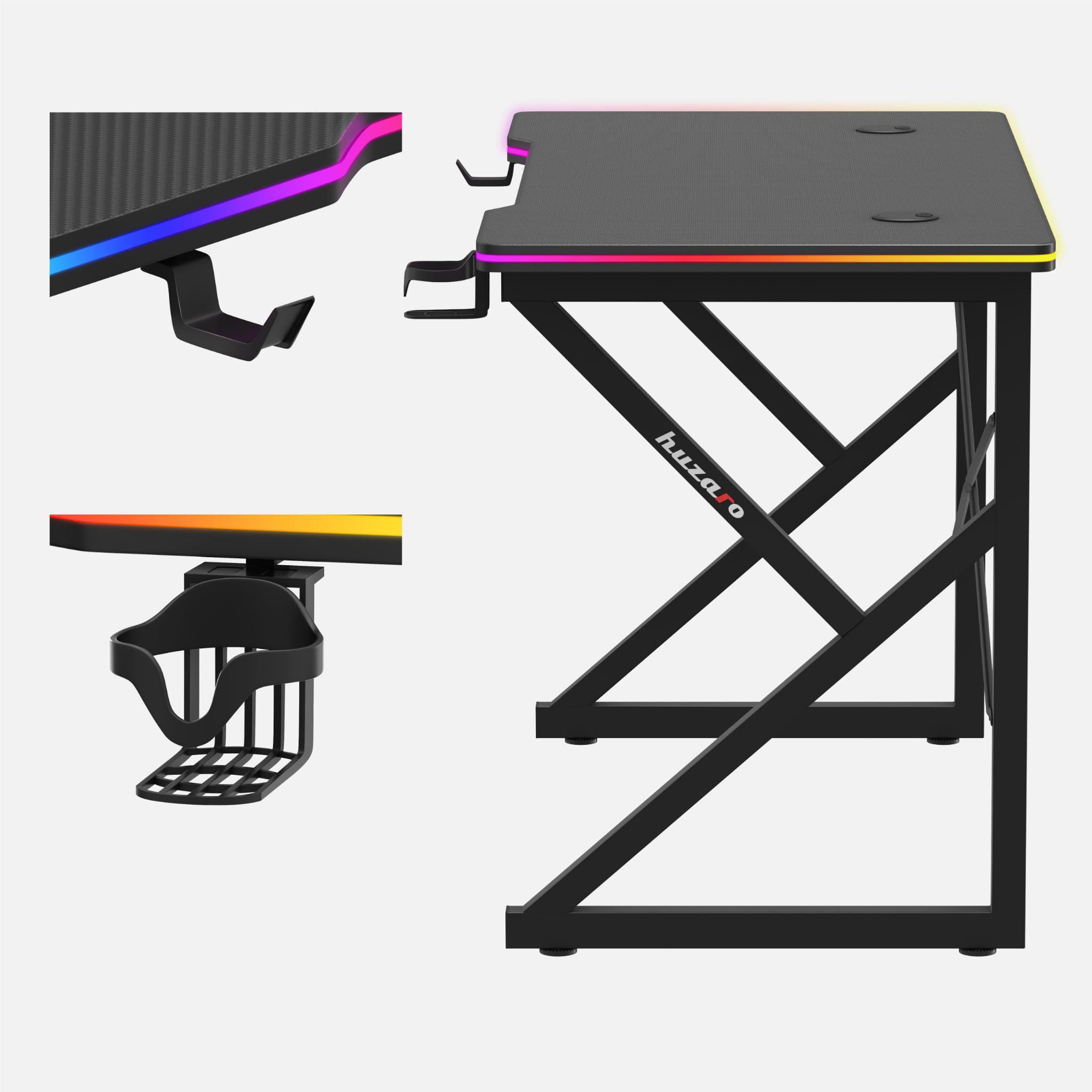 Huzaro Hero 1.7 RGB Black gamingbureau, 120 cm
