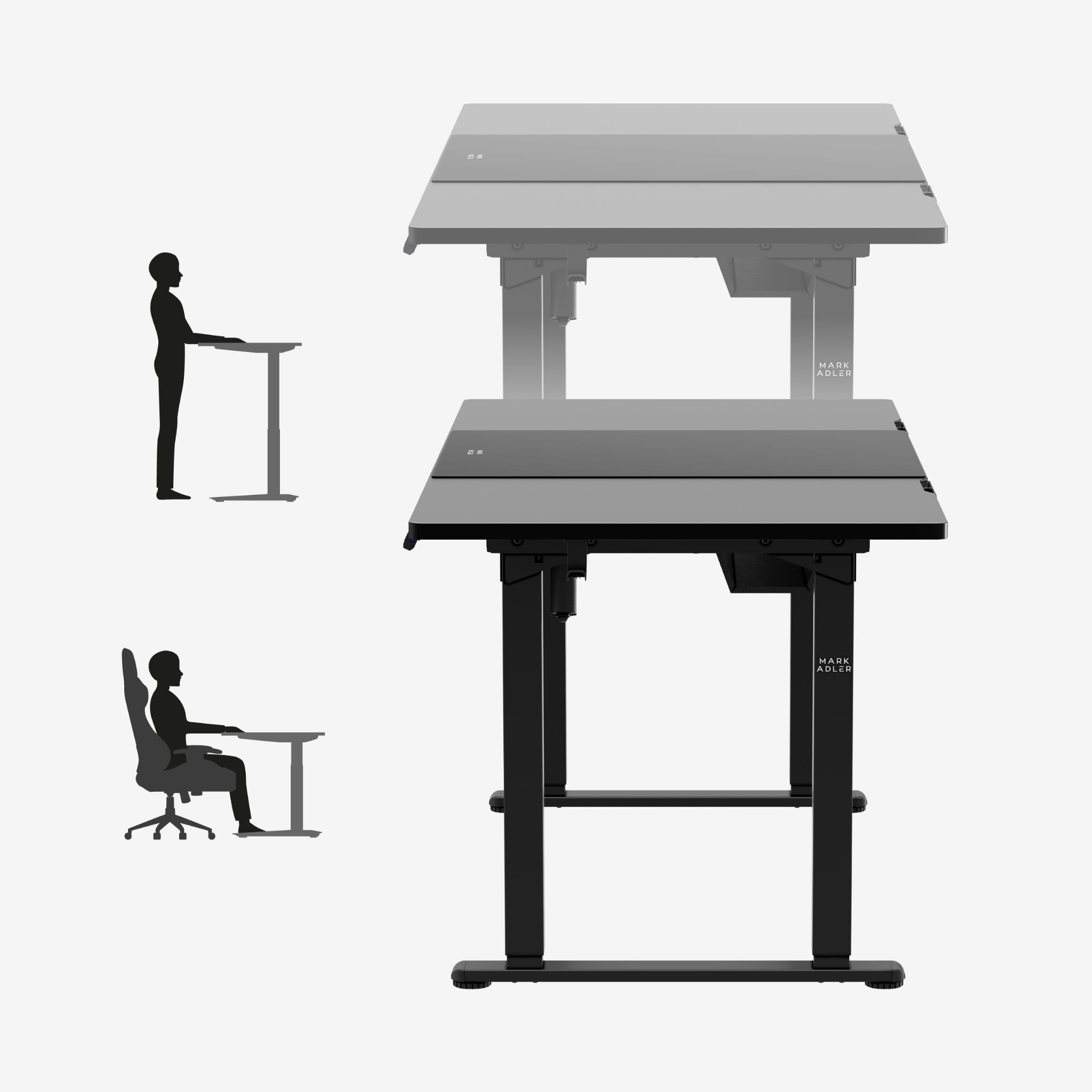Mark Adler Leader 9.3 Black elektrisch verstelbaar bureau, 160 cm