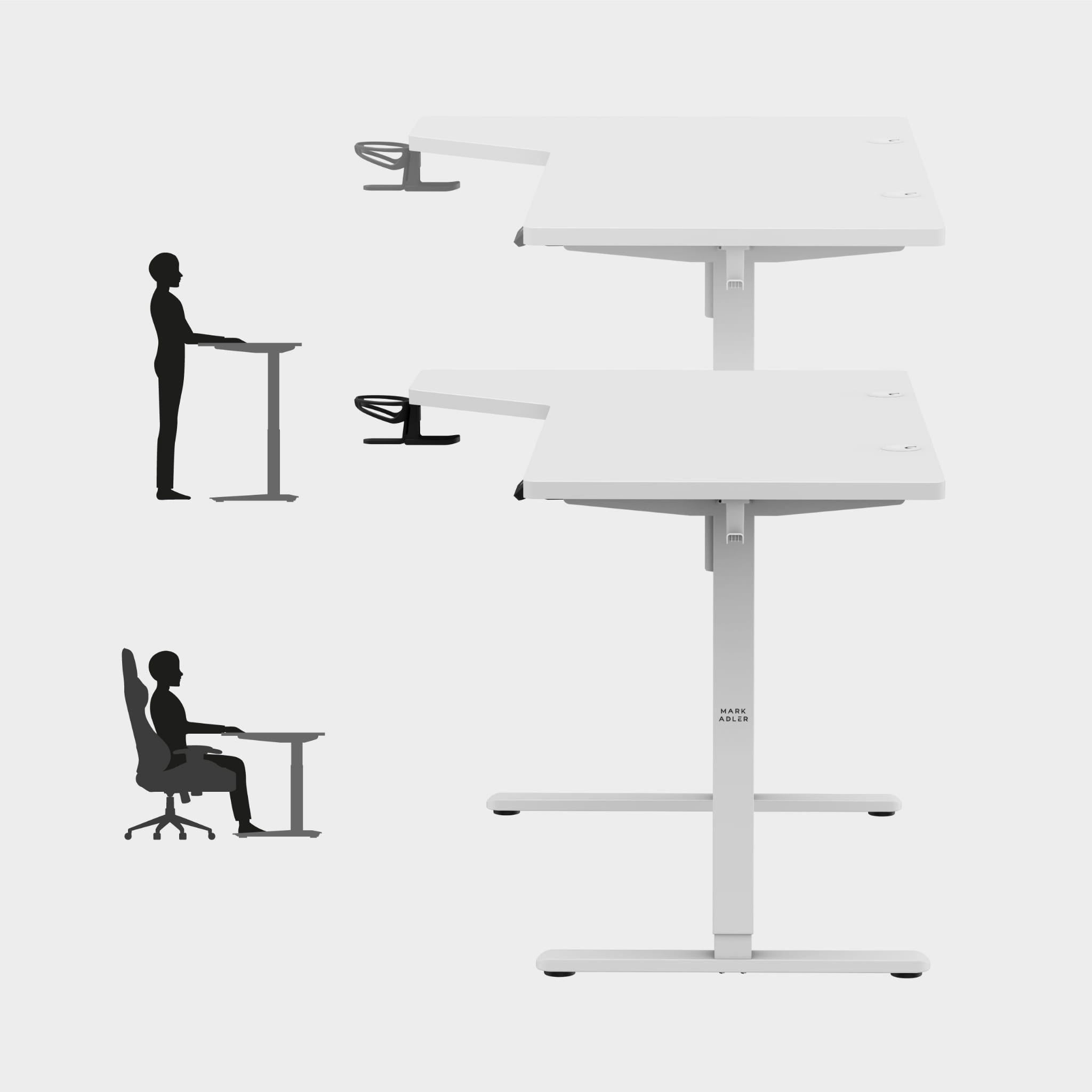 Mark Adler Leader 9.1 White elektrisch verstelbaar bureau, 145 cm