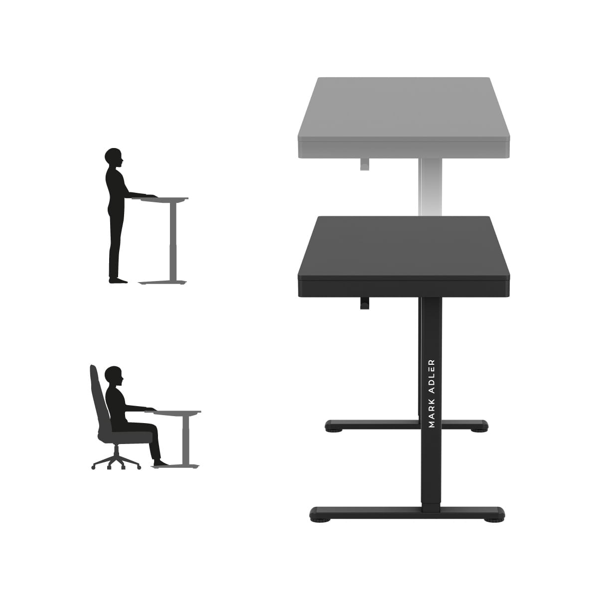 Mark Adler Leader 8.2 Black elektrisch verstelbaar bureau, 120 cm