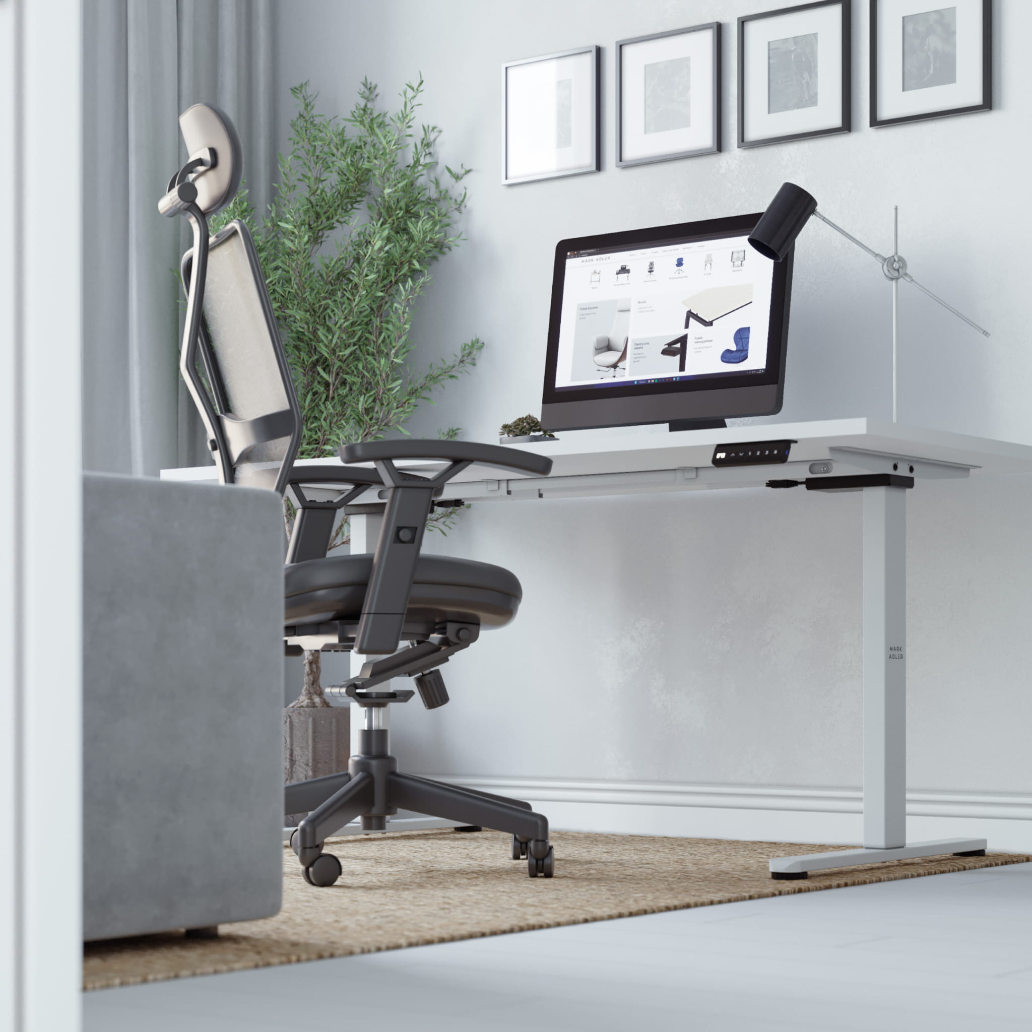 Mark Adler Xeno 4.5 White elektrisch bureau met twee motoren