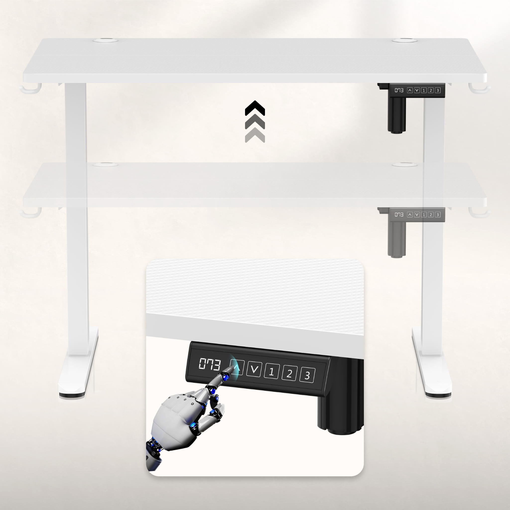 Huzaro Hero 7.9 White elektrisch verstelbaar bureau, 100 cm