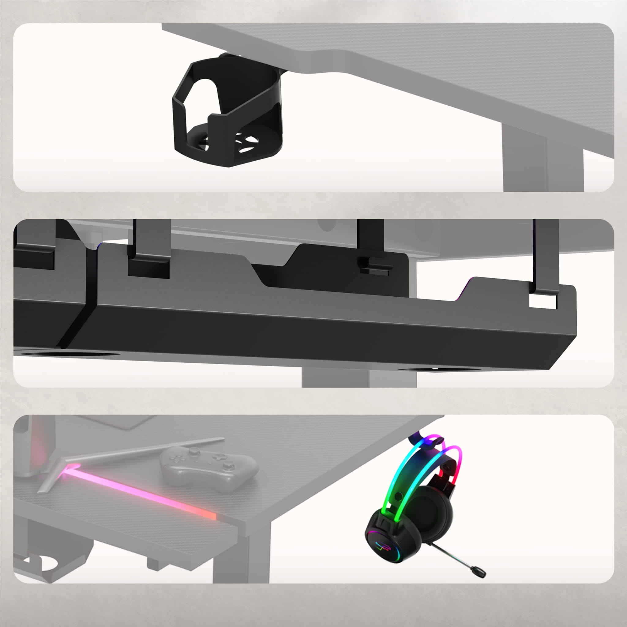 Huzaro Hero 8.7 RGB LED elektrisch bureau, 140 cm