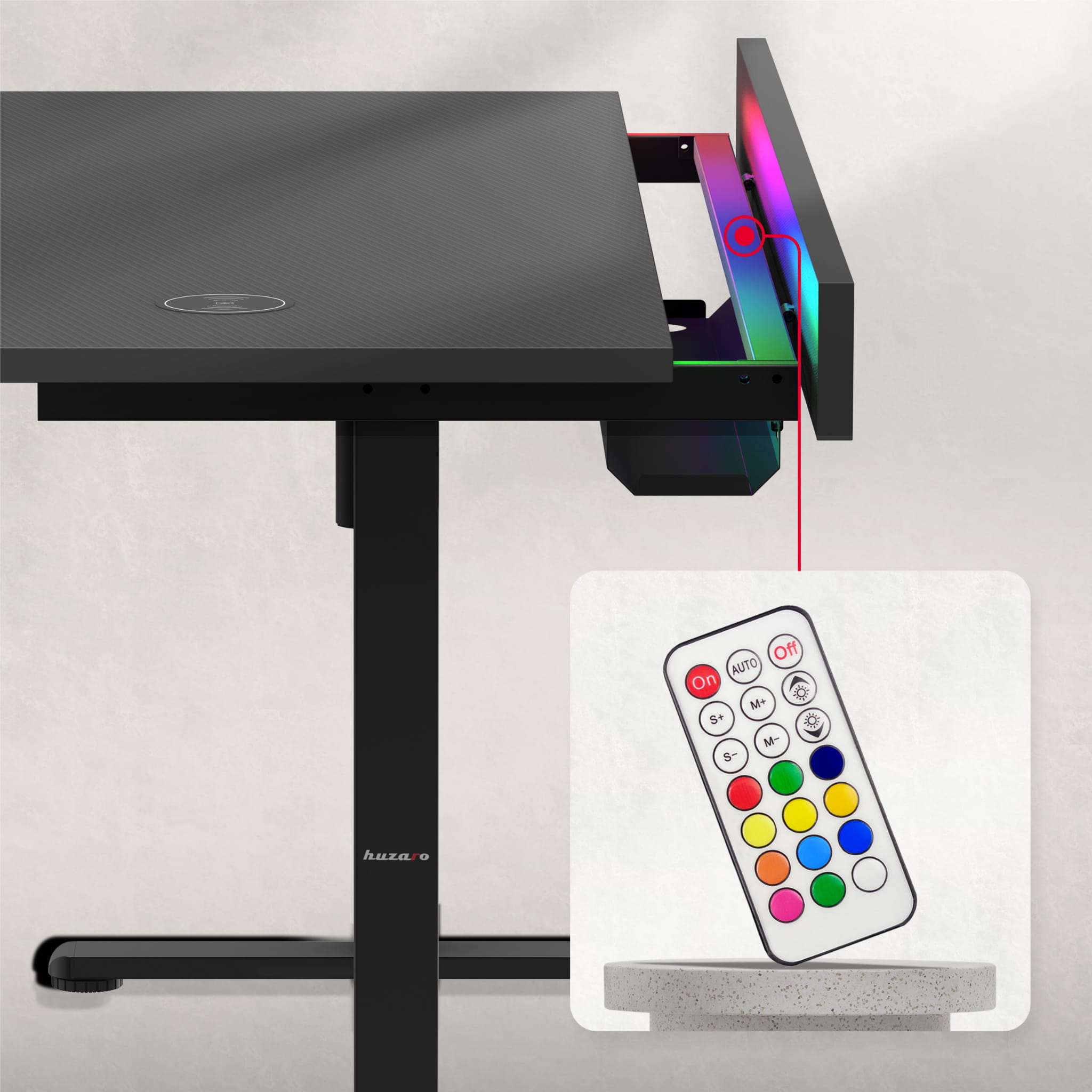 Huzaro Hero 8.7 RGB LED elektrisch bureau, 140 cm