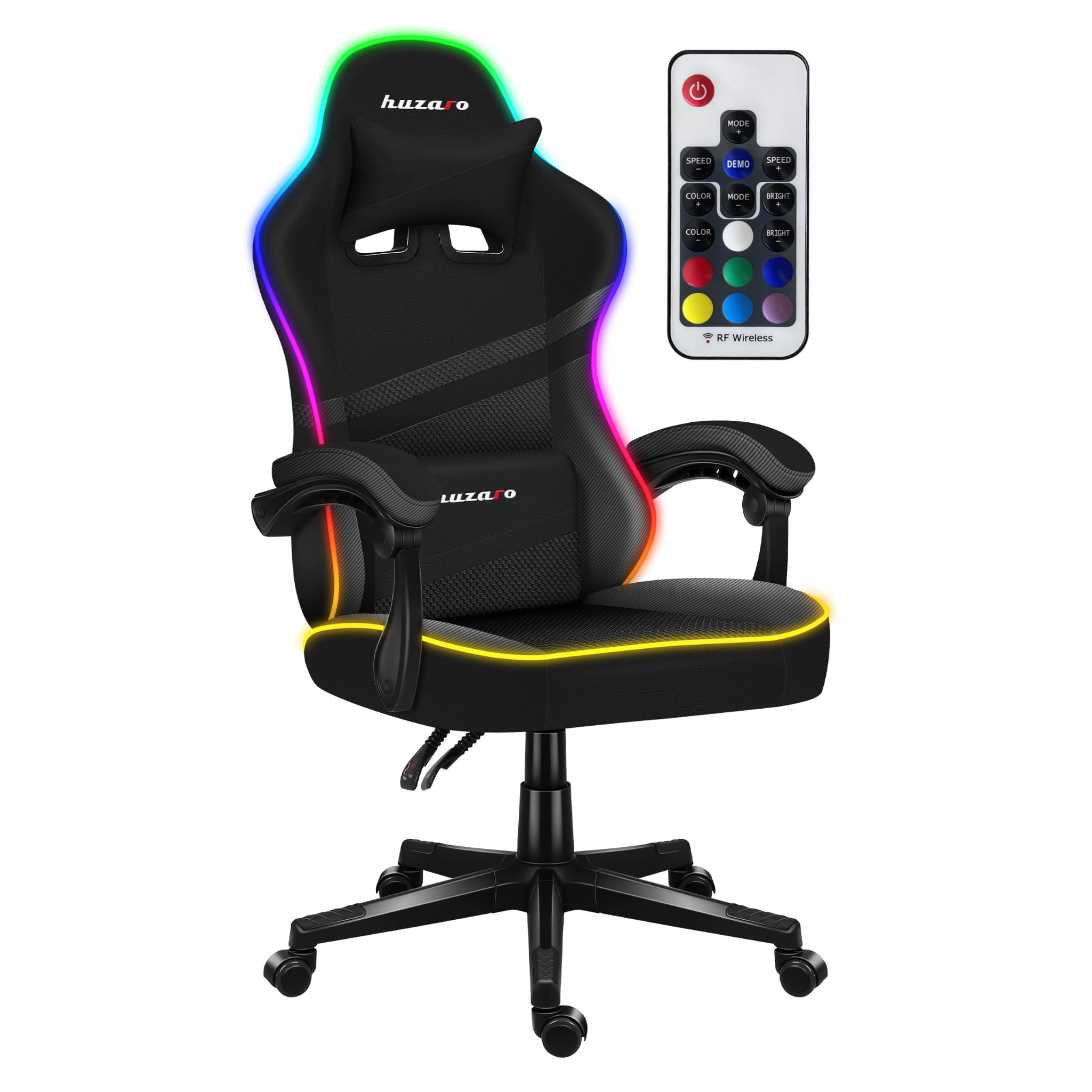 Huzaro FORCE 4.4 RGB Black Mesh gamingstoel