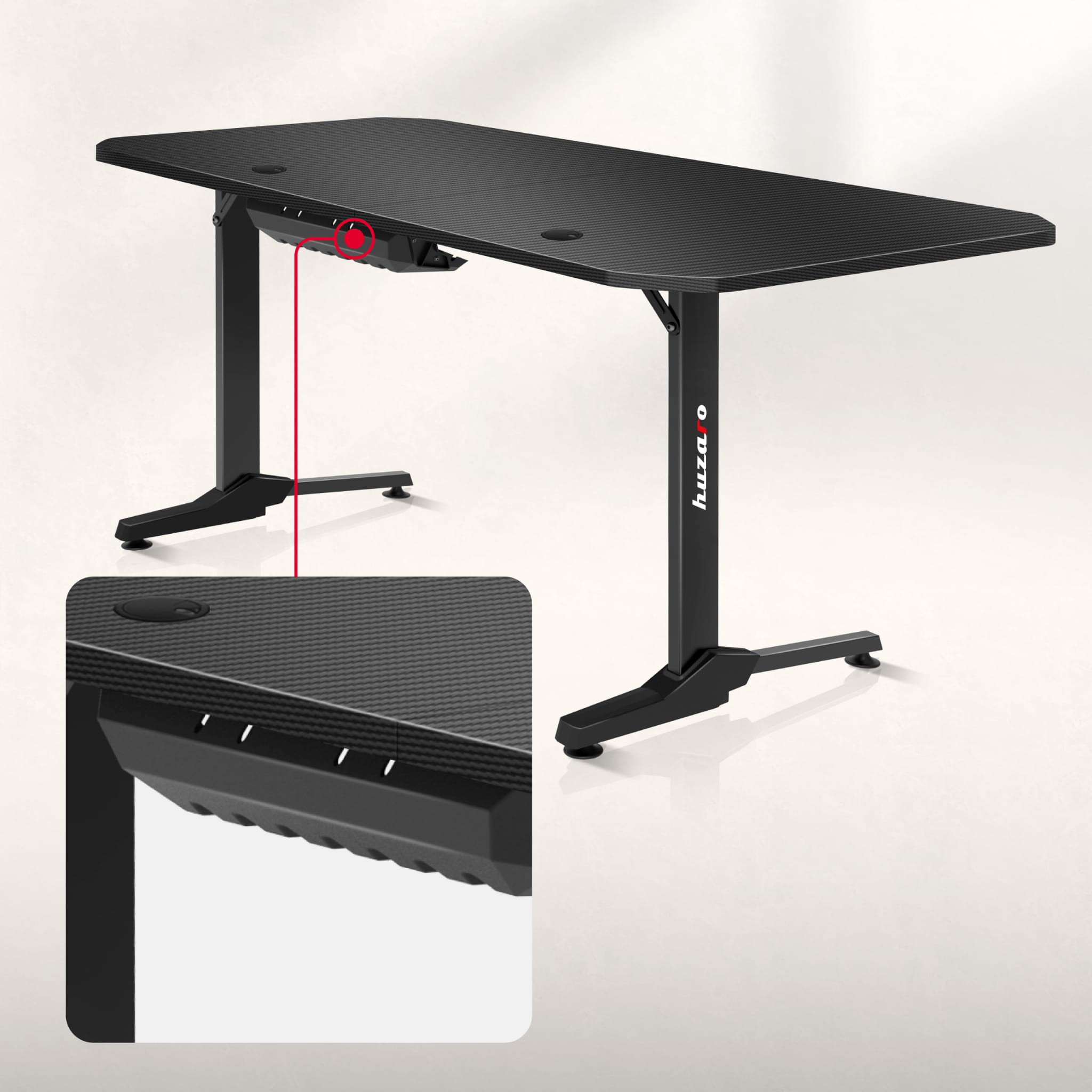 Huzaro Hero 4.7 Black gamingbureau, 160 cm