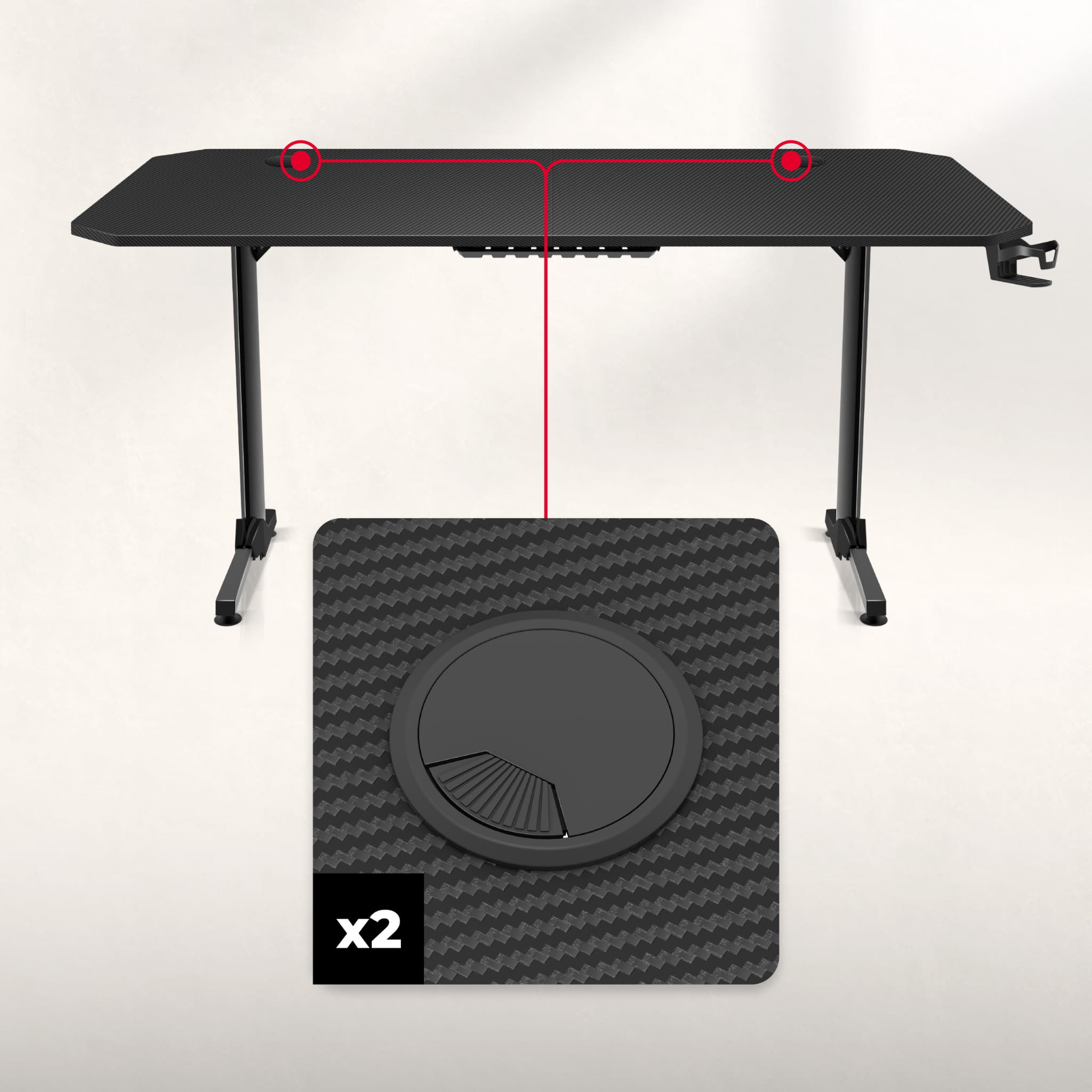 Huzaro Hero 4.7 Black gamingbureau, 160 cm