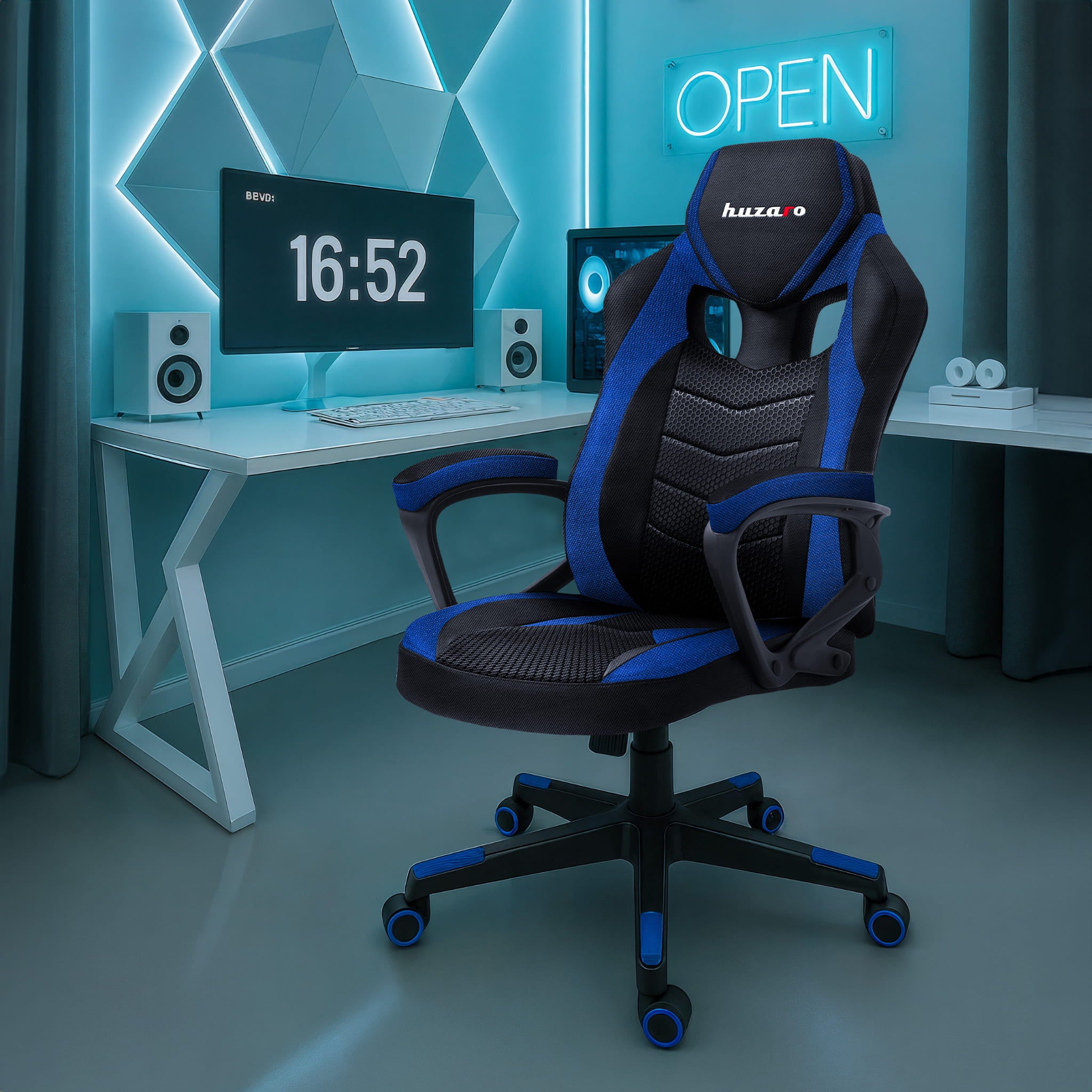 HUZARO FORCE 2.5 Blue Mesh gamingstoel