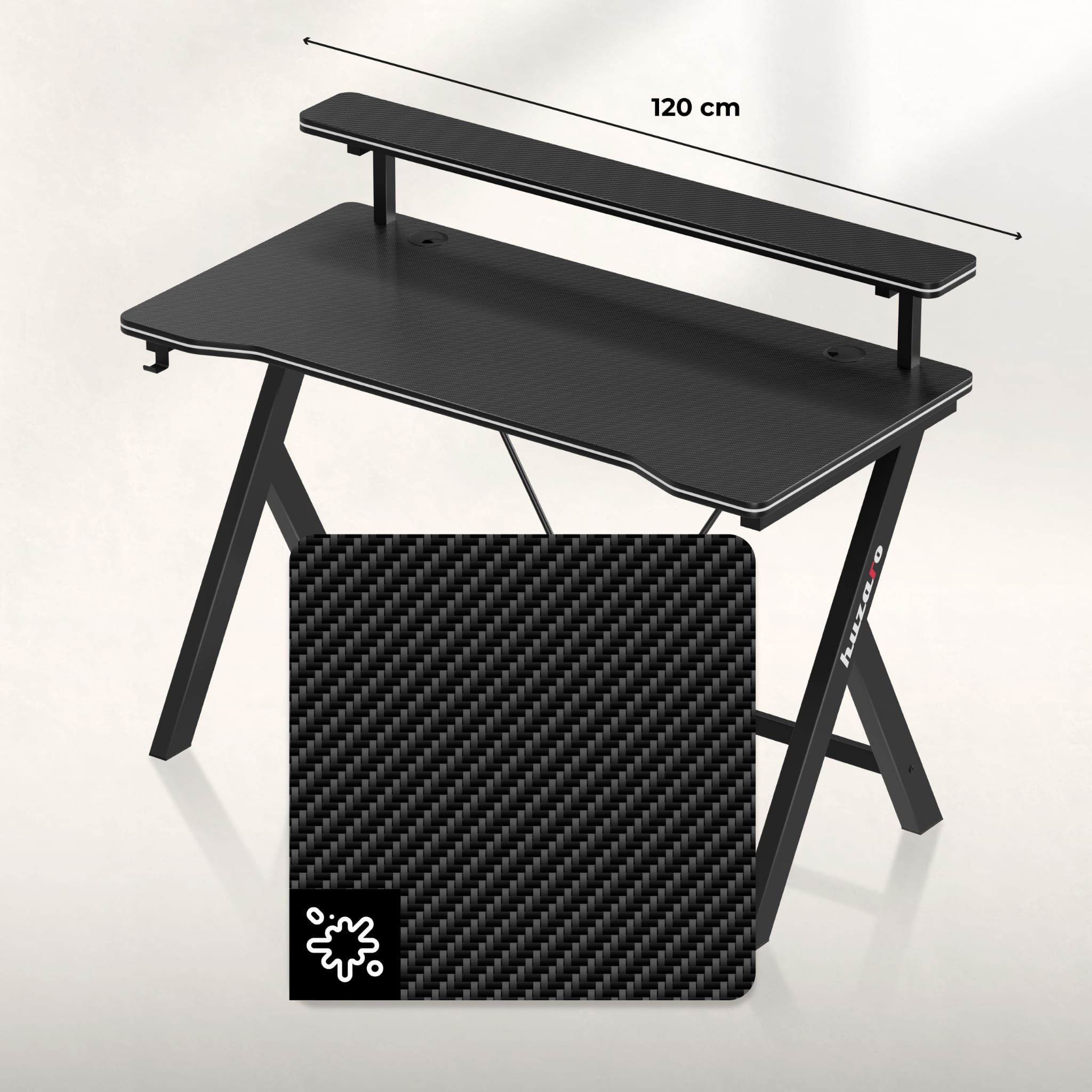 Gamingbureau 120 cm Huzaro Hero 1.9 Black