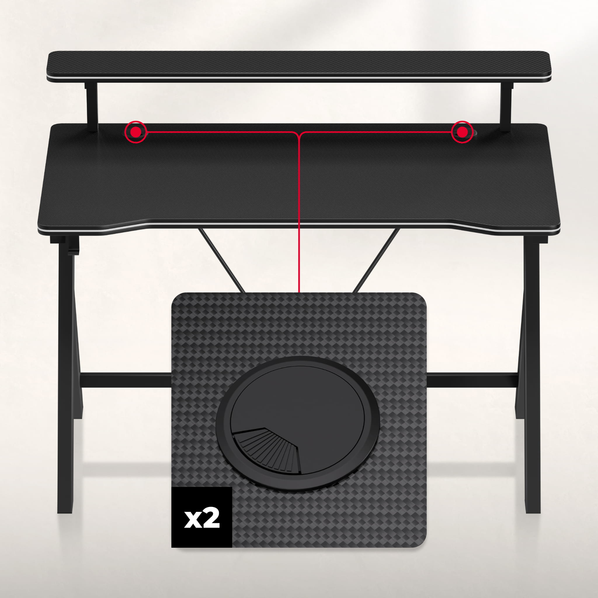 Gamingbureau 120 cm Huzaro Hero 1.9 Black