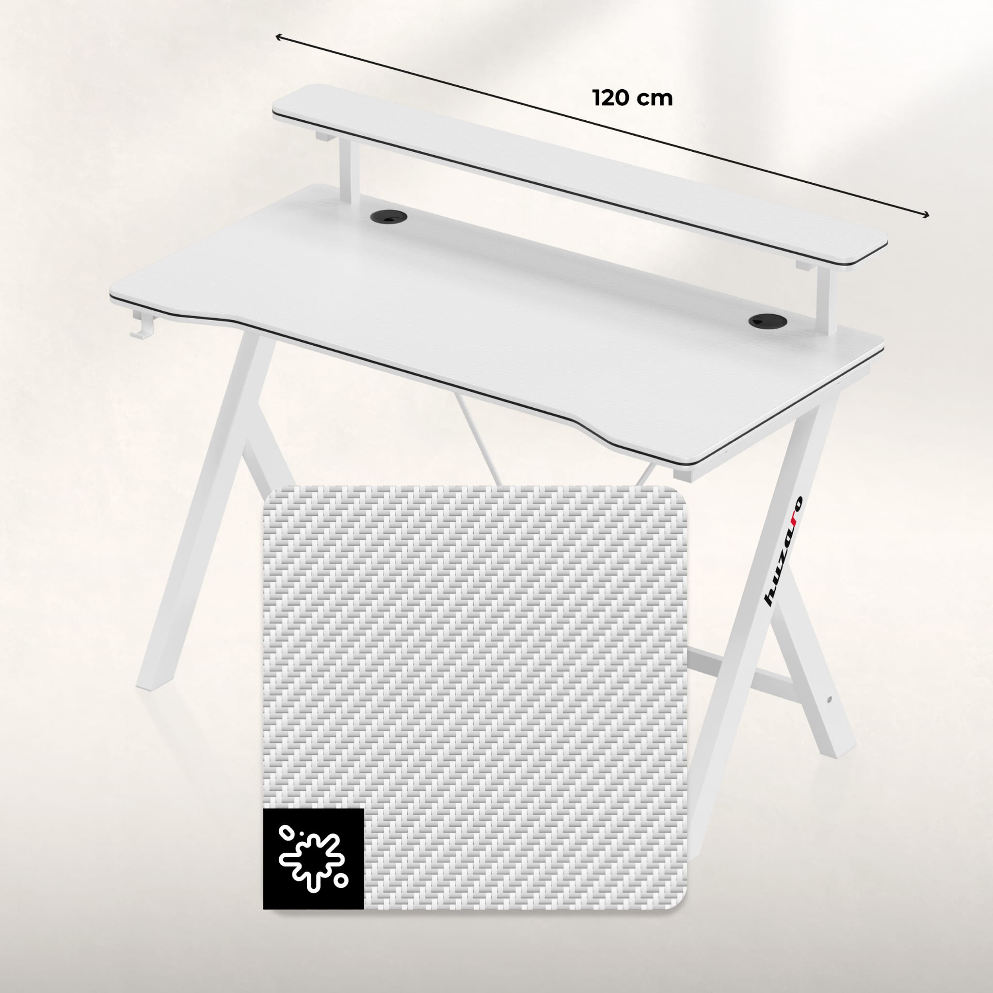 Gamingbureau 120 cm Huzaro Hero 1.9 White