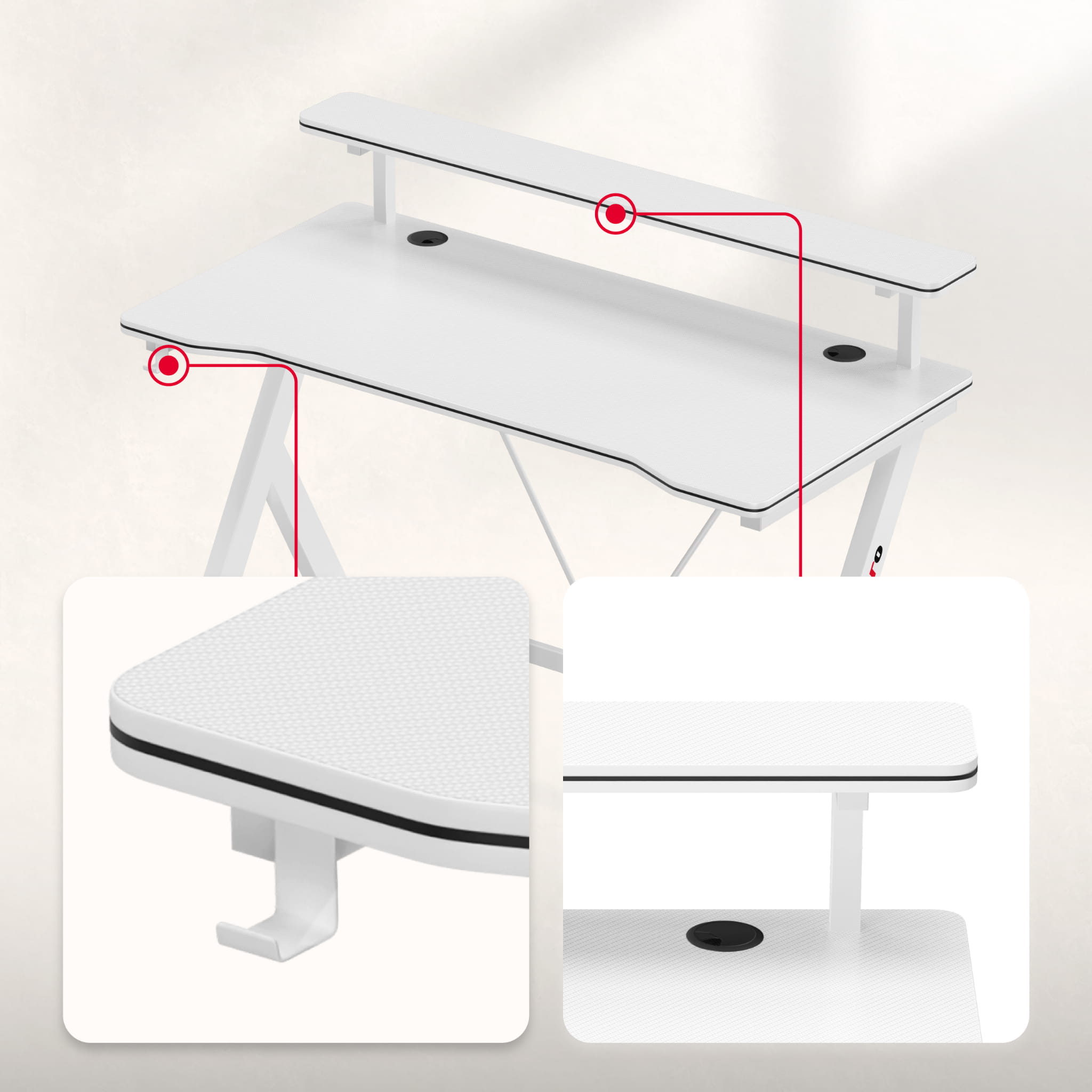 Gamingbureau 120 cm Huzaro Hero 1.9 White