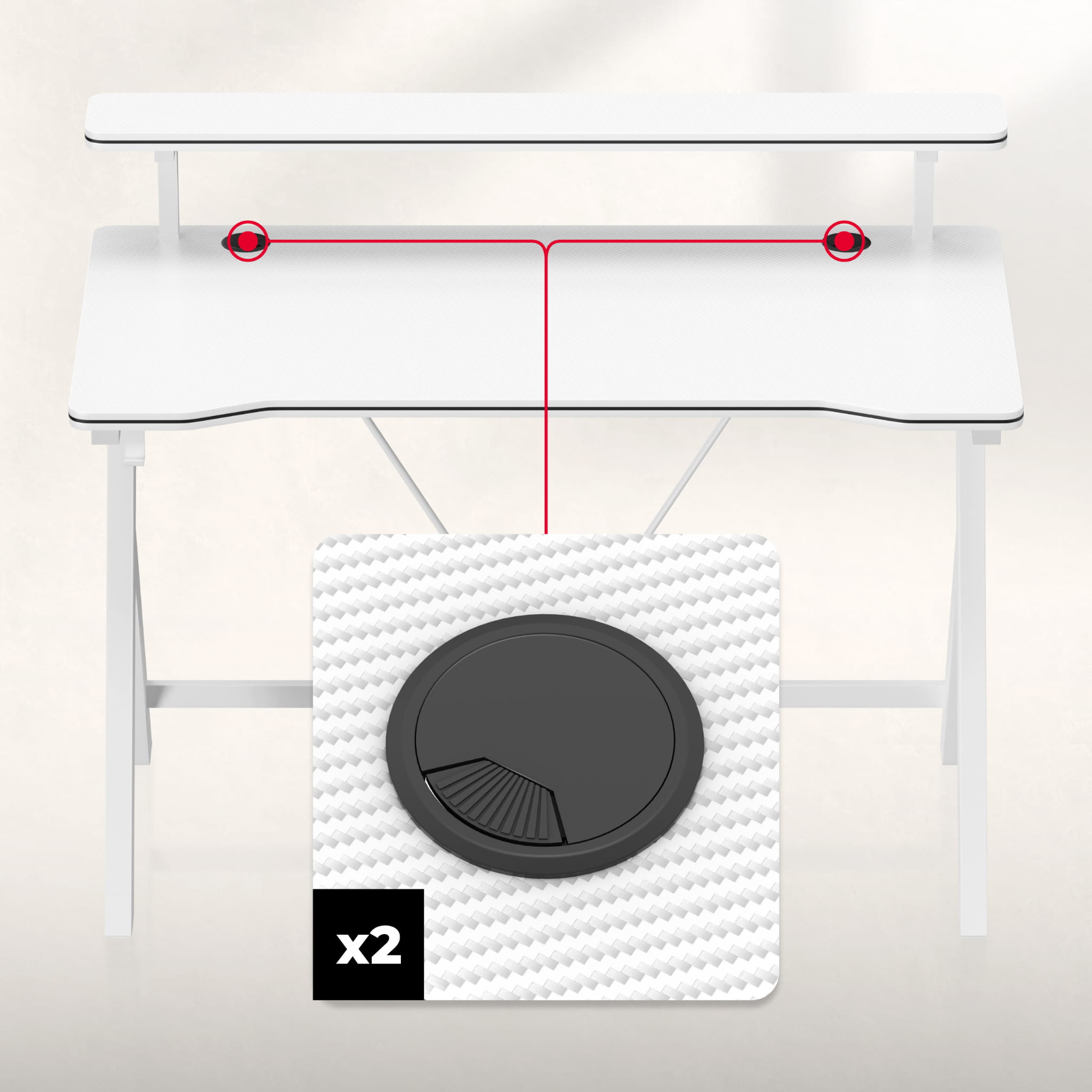 Gamingbureau 120 cm Huzaro Hero 1.9 White