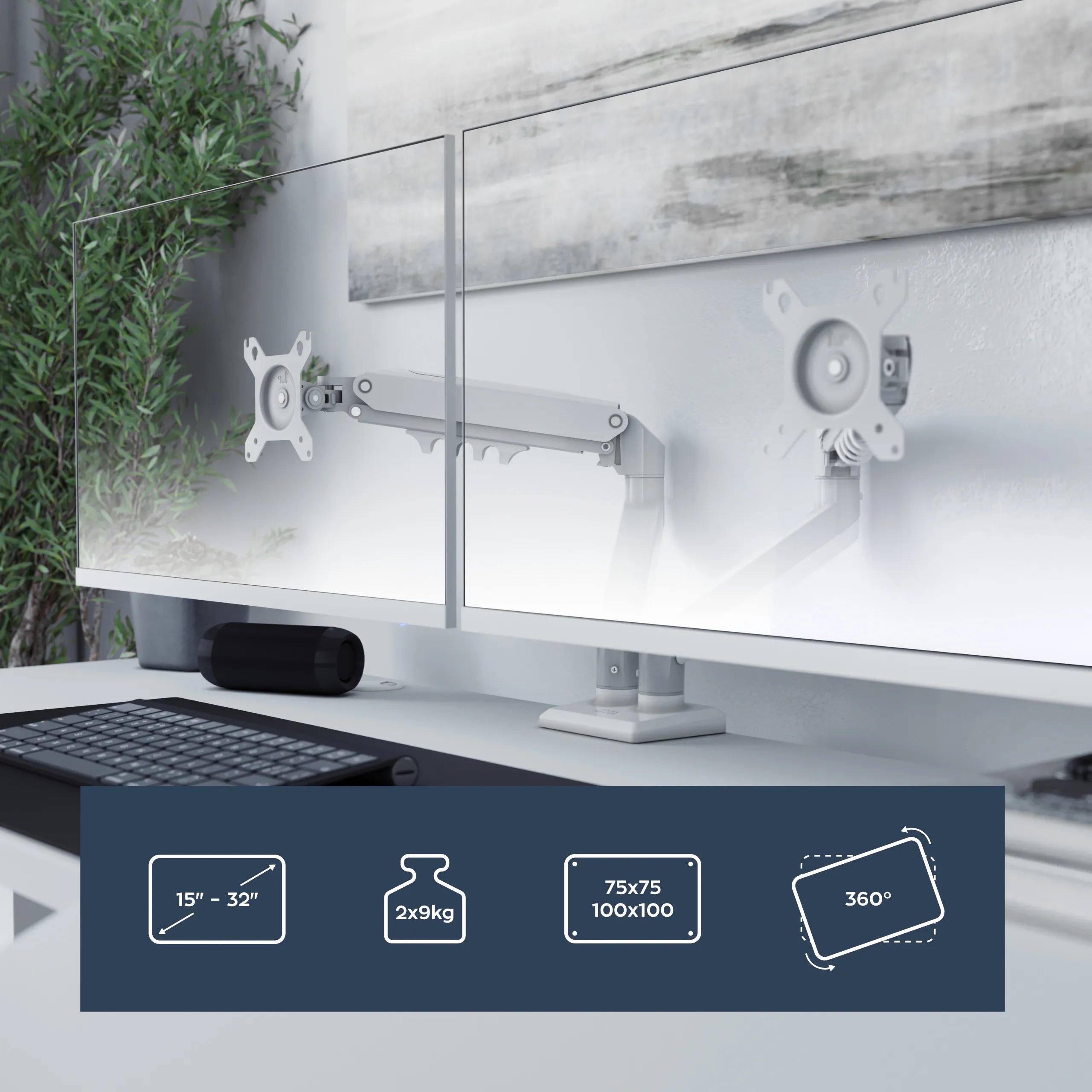 Mark Adler Flow 4.0-houder voor twee beeldschermen