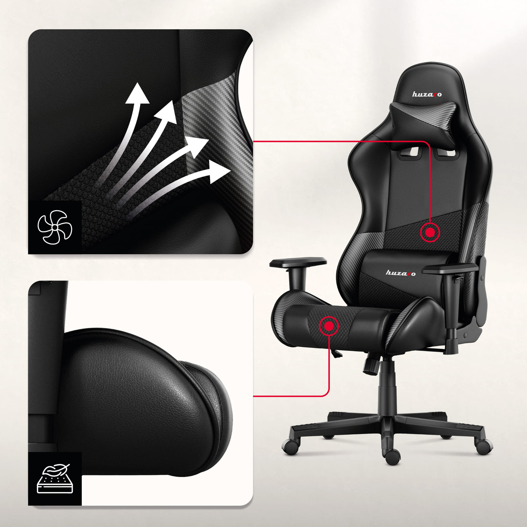 HUZARO FORCE 6.2 Carbon gamingstoel