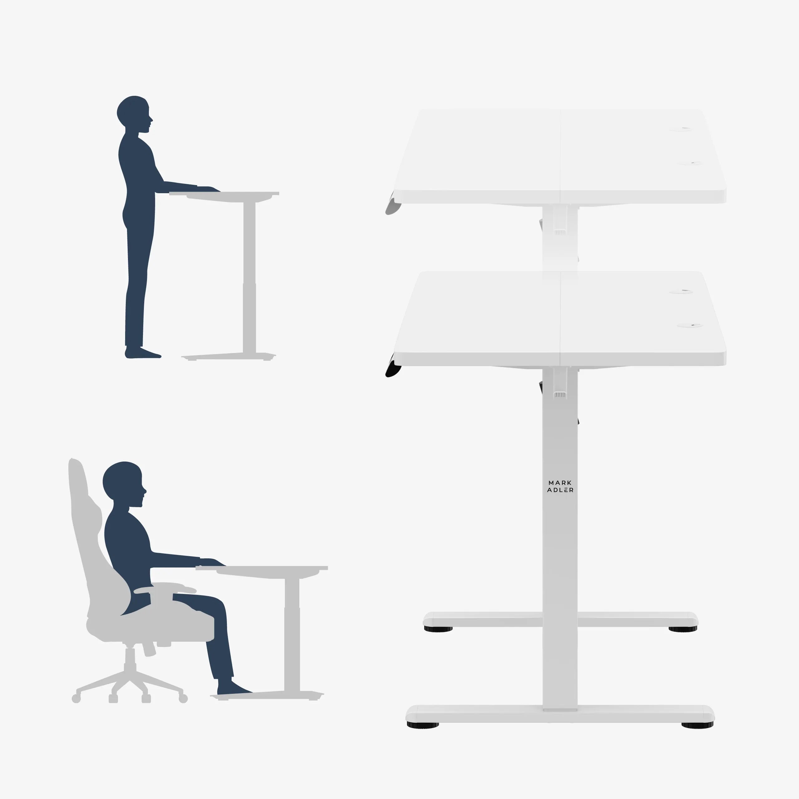 Mark Adler Leader 6.9 White elektrisch verstelbaar bureau, 120 cm