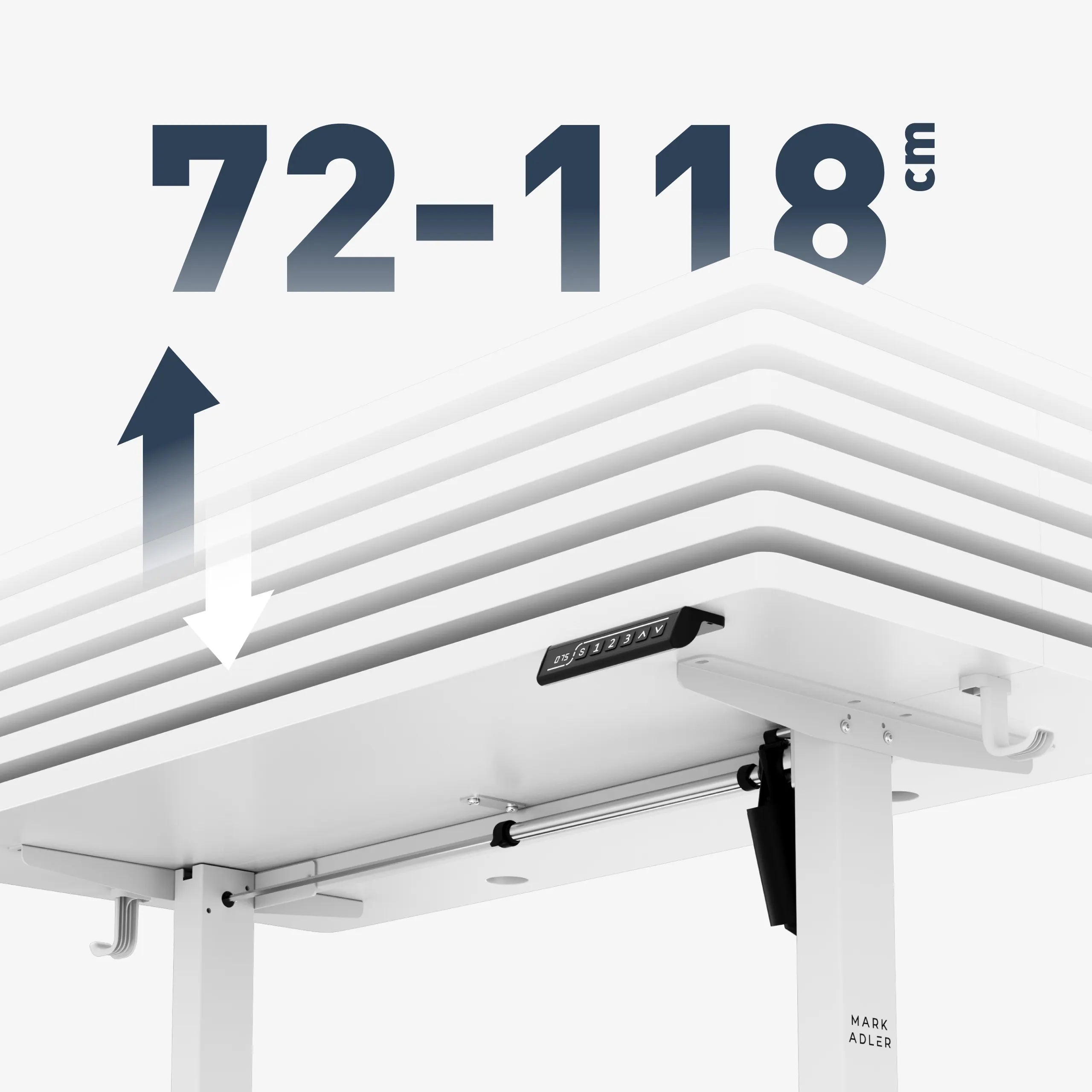 Mark Adler Leader 6.9 White elektrisch verstelbaar bureau, 120 cm
