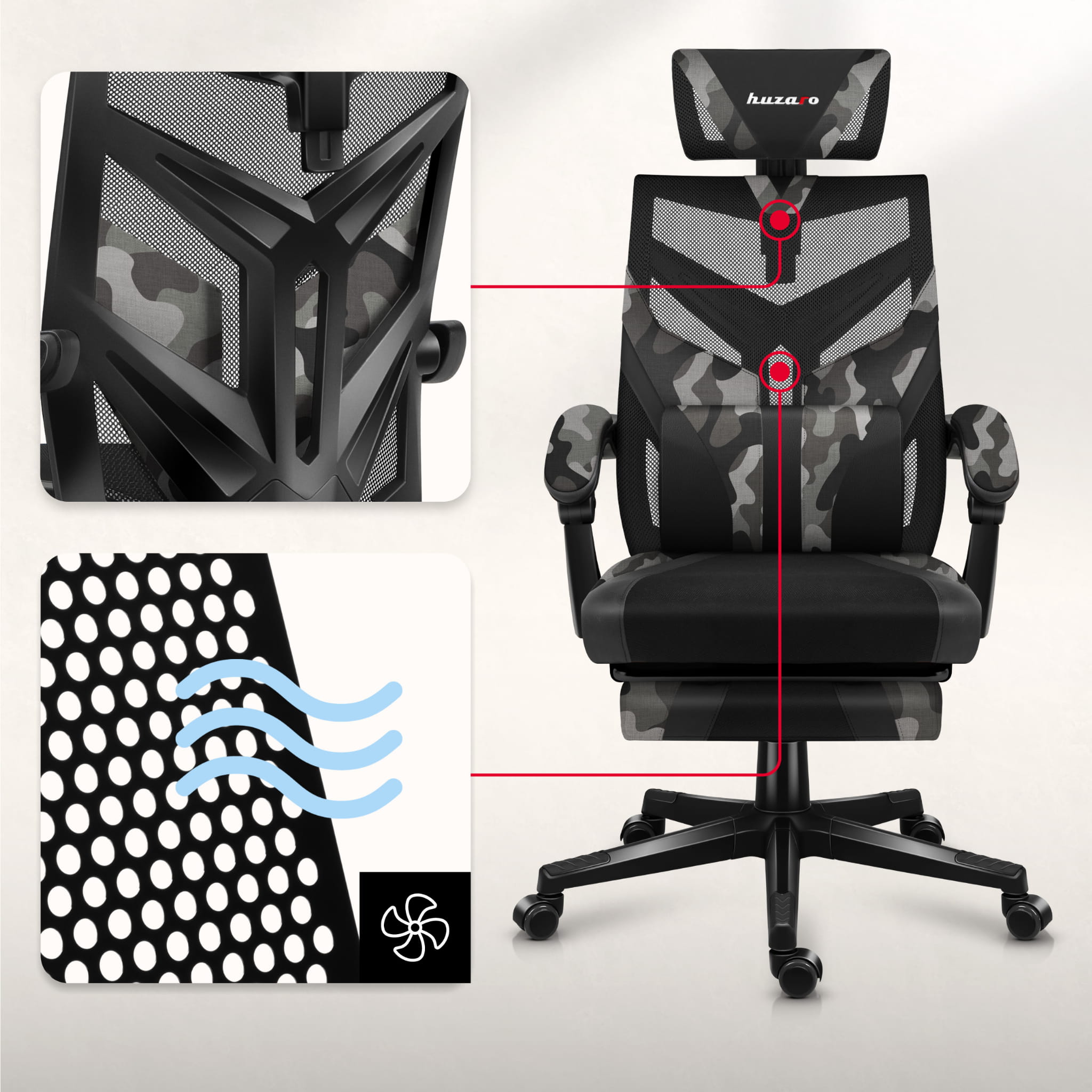 Huzaro Combat 5.0 Camo gamingstoel