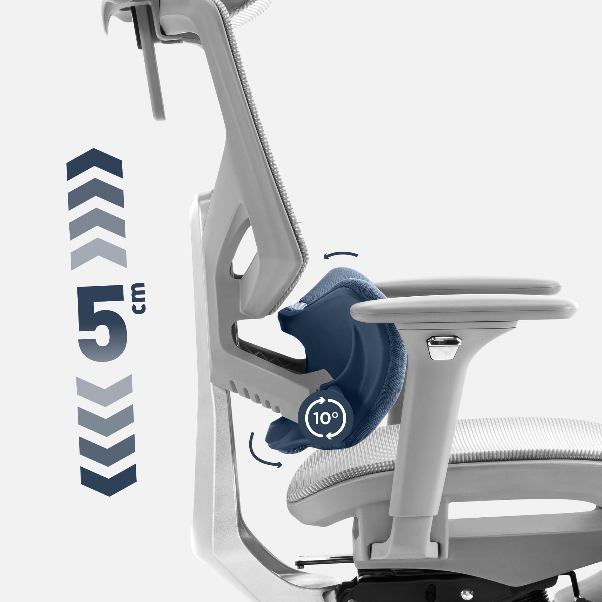 Ergonomische bureaustoel Mark Adler Expert 8.7 Grey Mesh