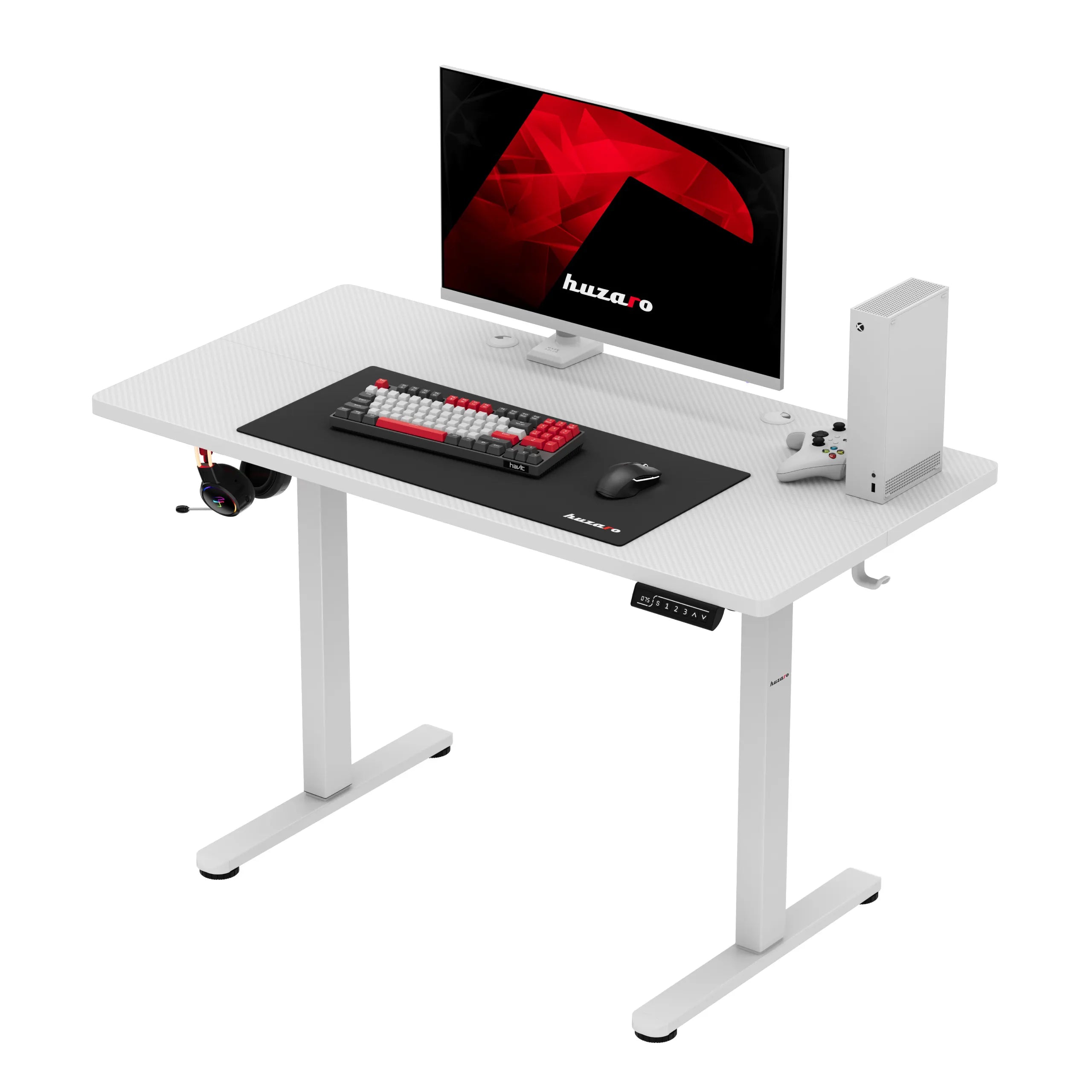 Huzaro Hero 8.1 White elektrisch gamingbureau, 120 cm