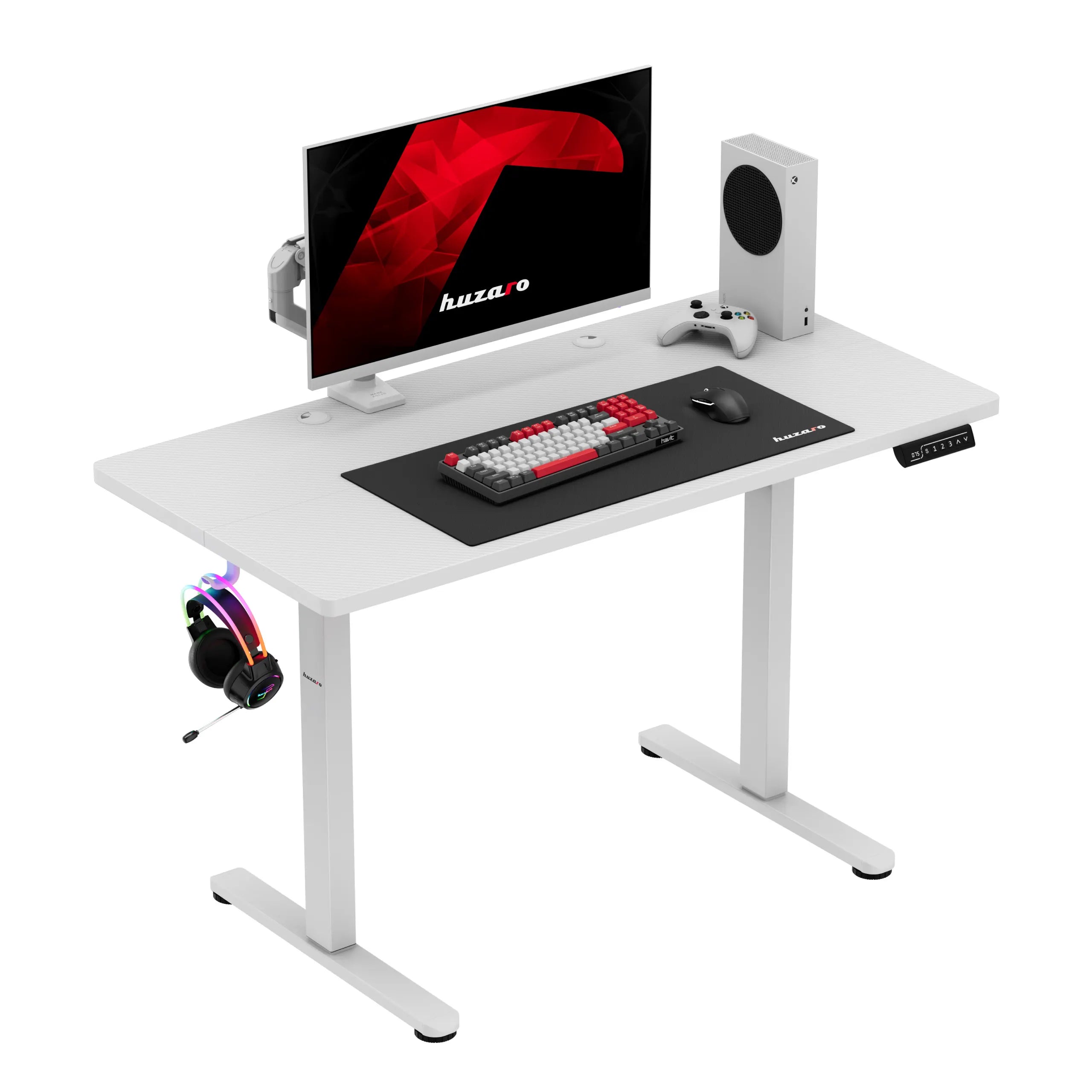 Huzaro Hero 8.1 White elektrisch gamingbureau, 120 cm