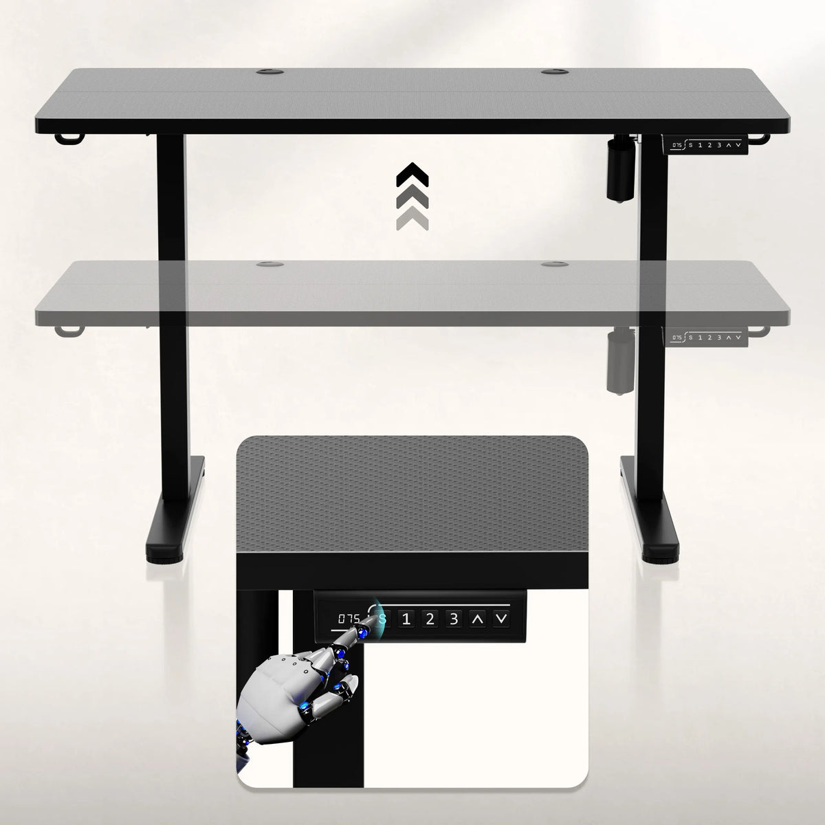 Huzaro Hero 8.1 Black elektrisch gamingbureau, 120 cm