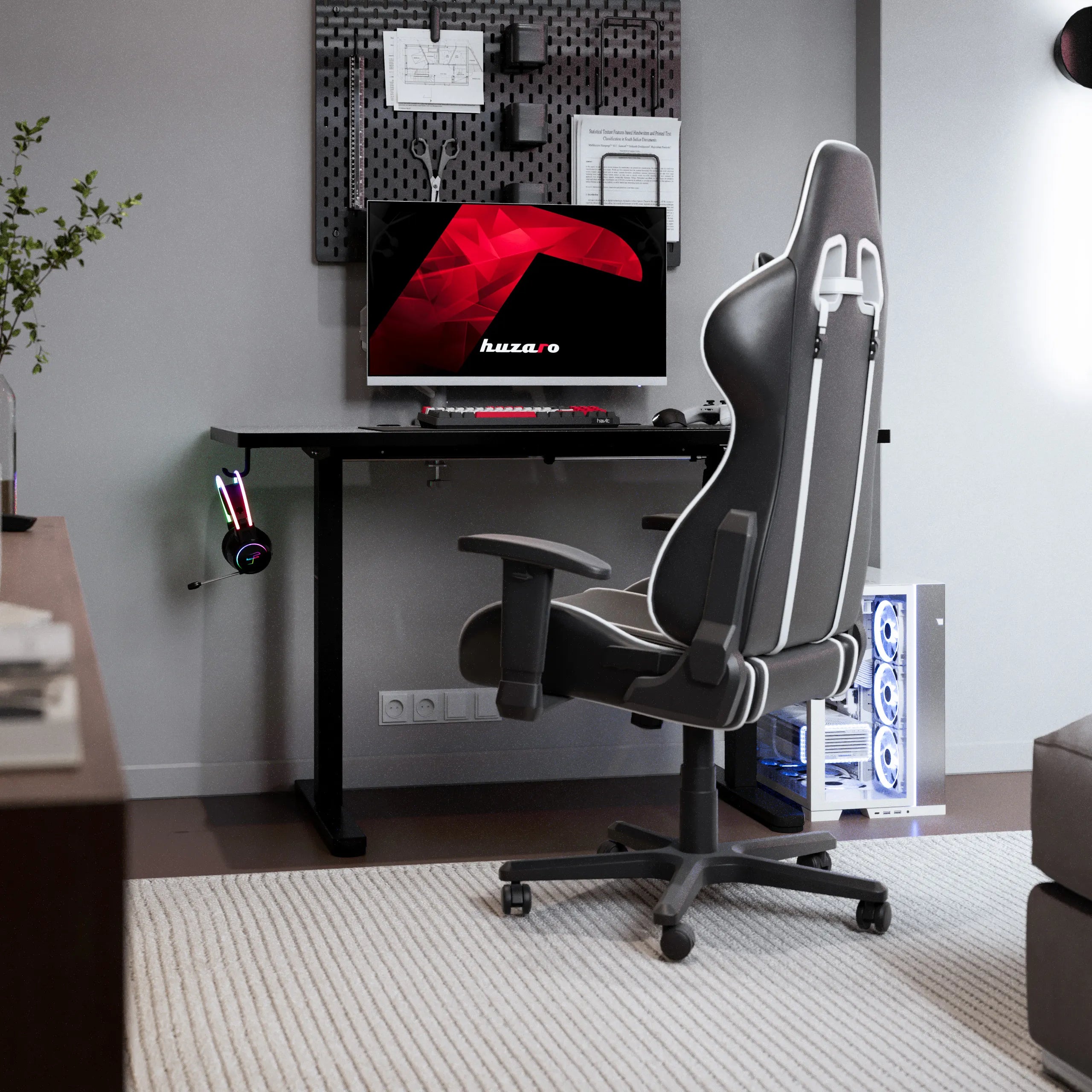 Huzaro Hero 8.1 Black elektrisch gamingbureau, 120 cm