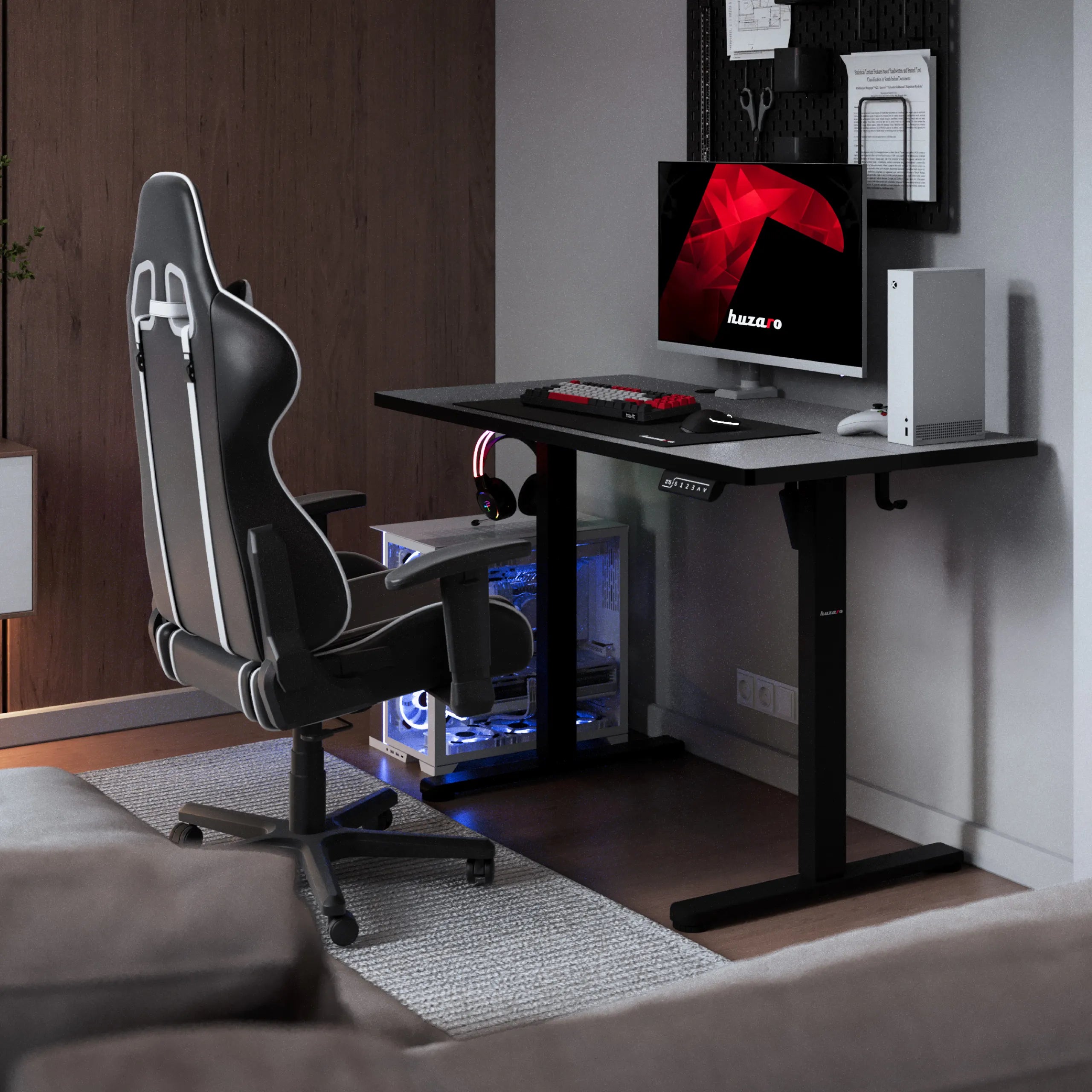 Huzaro Hero 8.1 Black elektrisch gamingbureau, 120 cm