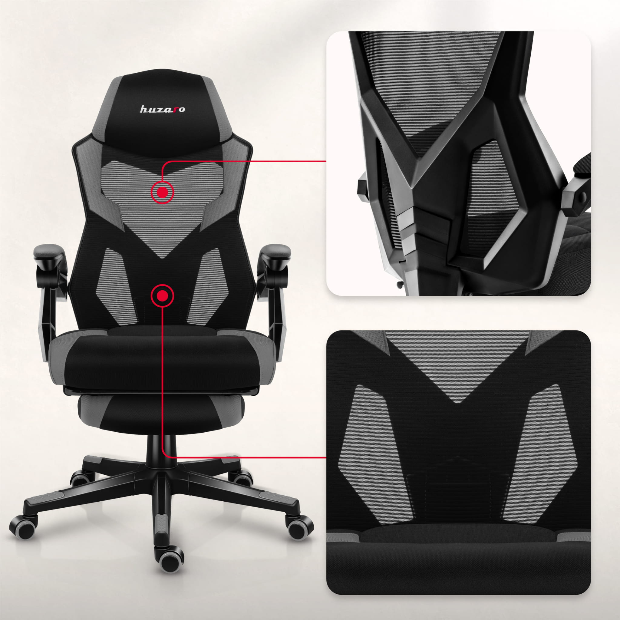 Huzaro Combat 3.1 Grey gamingstoel