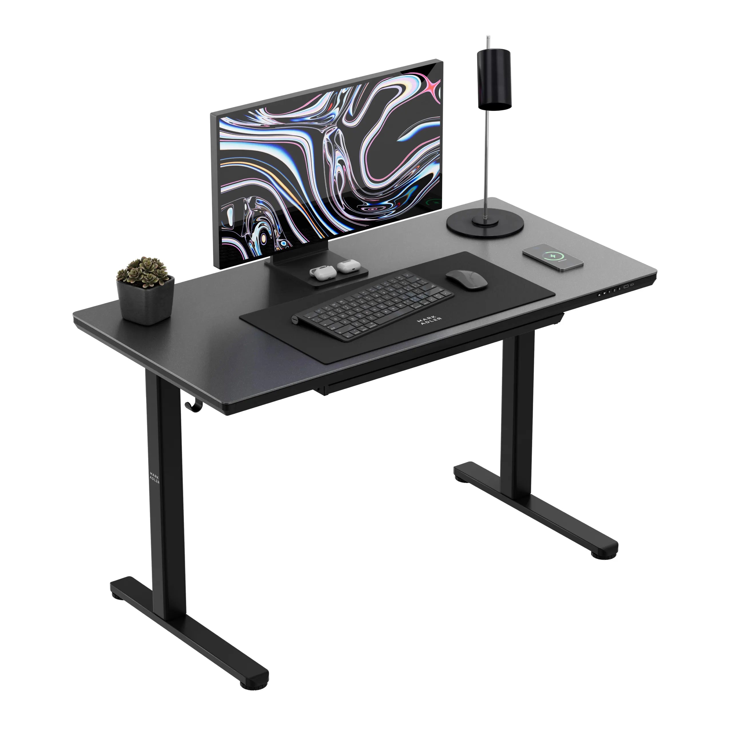Elektrisch verstelbaar bureau met glazen blad: Mark Adler Leader 8.5 Black