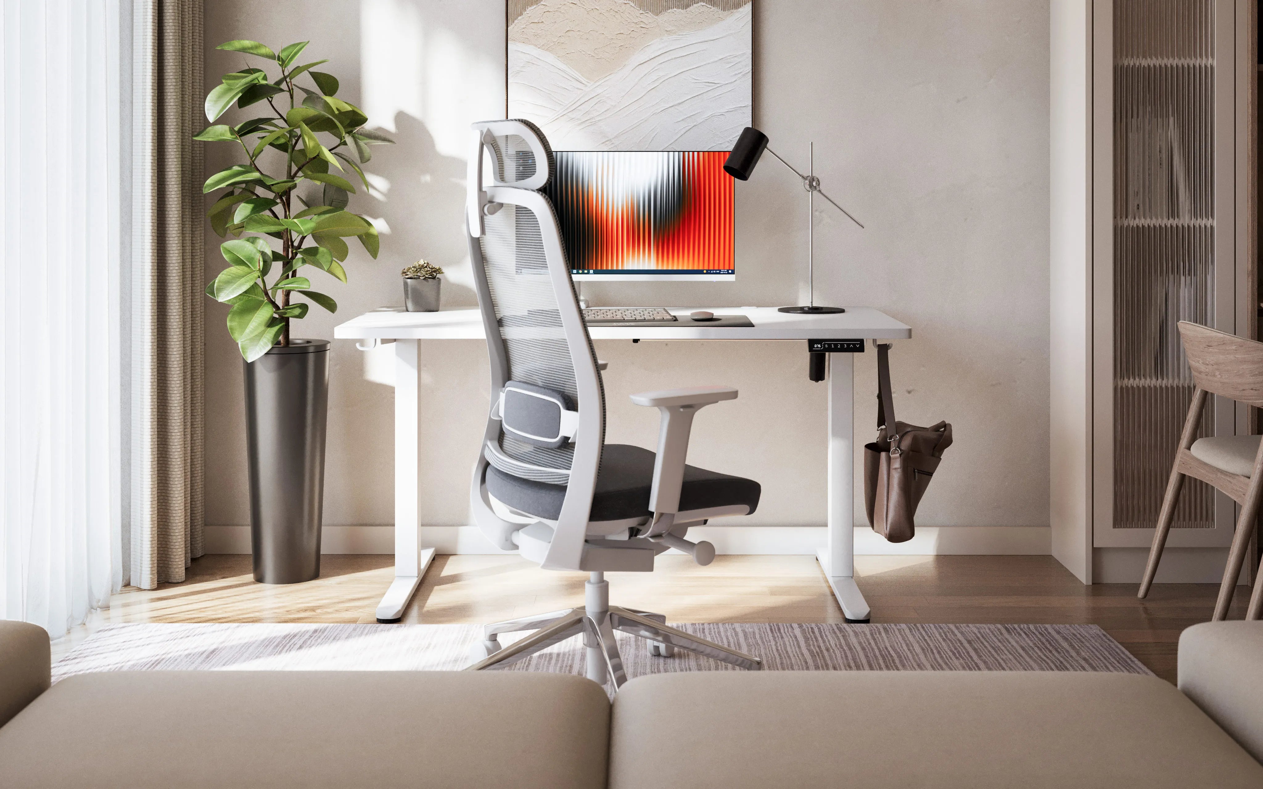 Mark Adler Leader 7.3 White elektrisch verstelbaar bureau, 140 cm