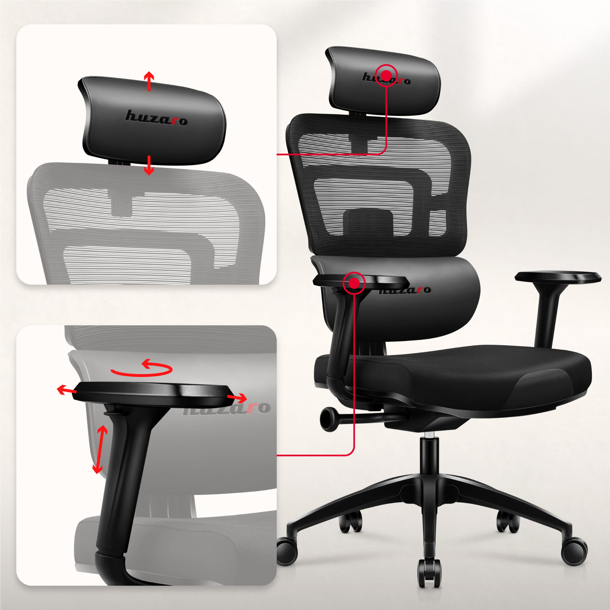 Huzaro Combat 7.0 Black gamingstoel